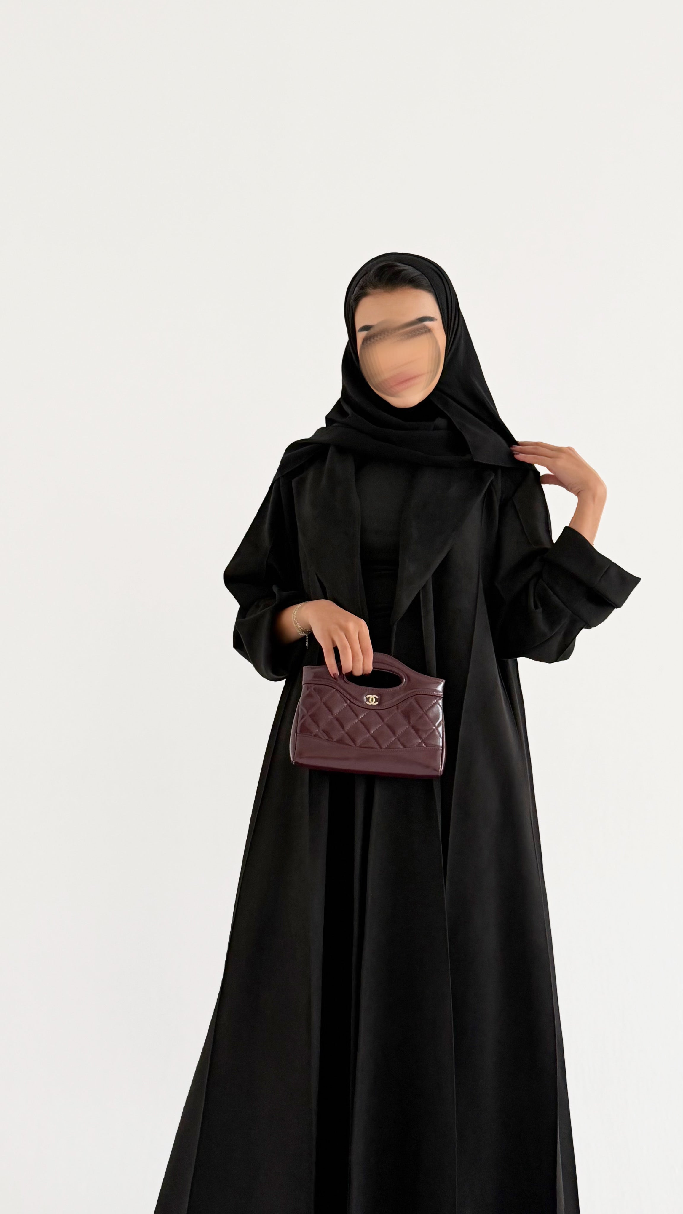 MW645 - Light Crepe Standing with Jacquard Half-Cloche