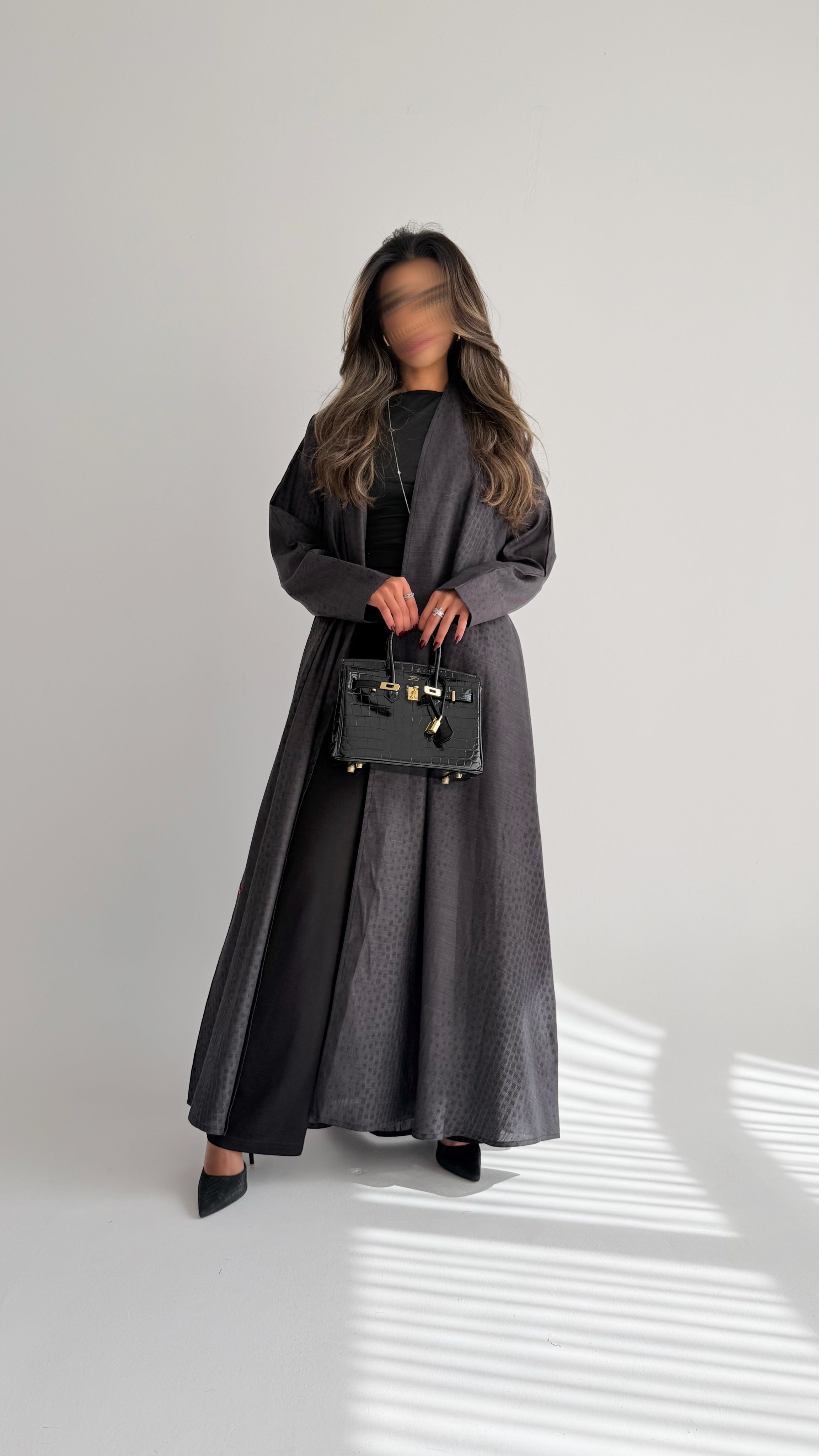 MWT715 -  Grey linen abaya | عباية لنن - Aya