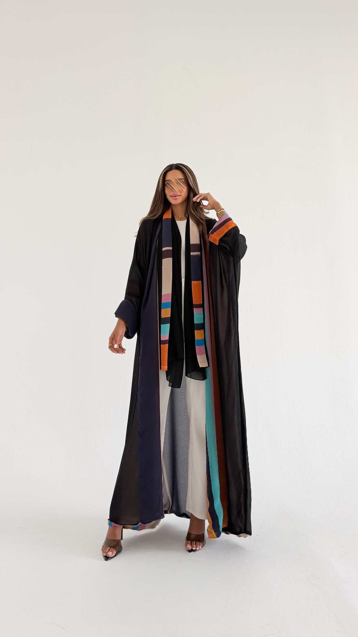 MWT1225 - Summer Printed Abaya |  عباية دبل فيس صيفية طباعة