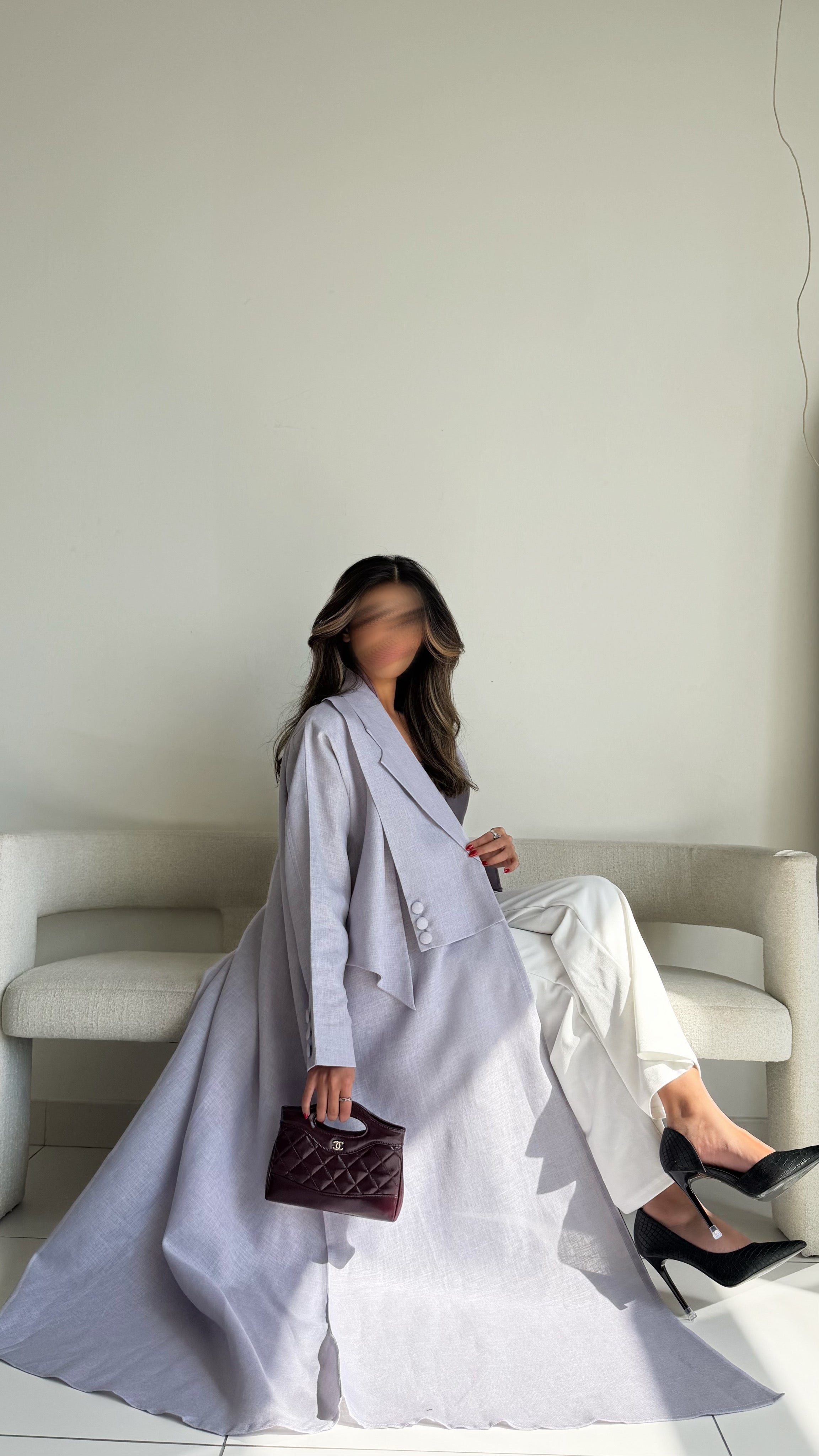 MW1500 - عباية لنن موف  | Soft Lavender