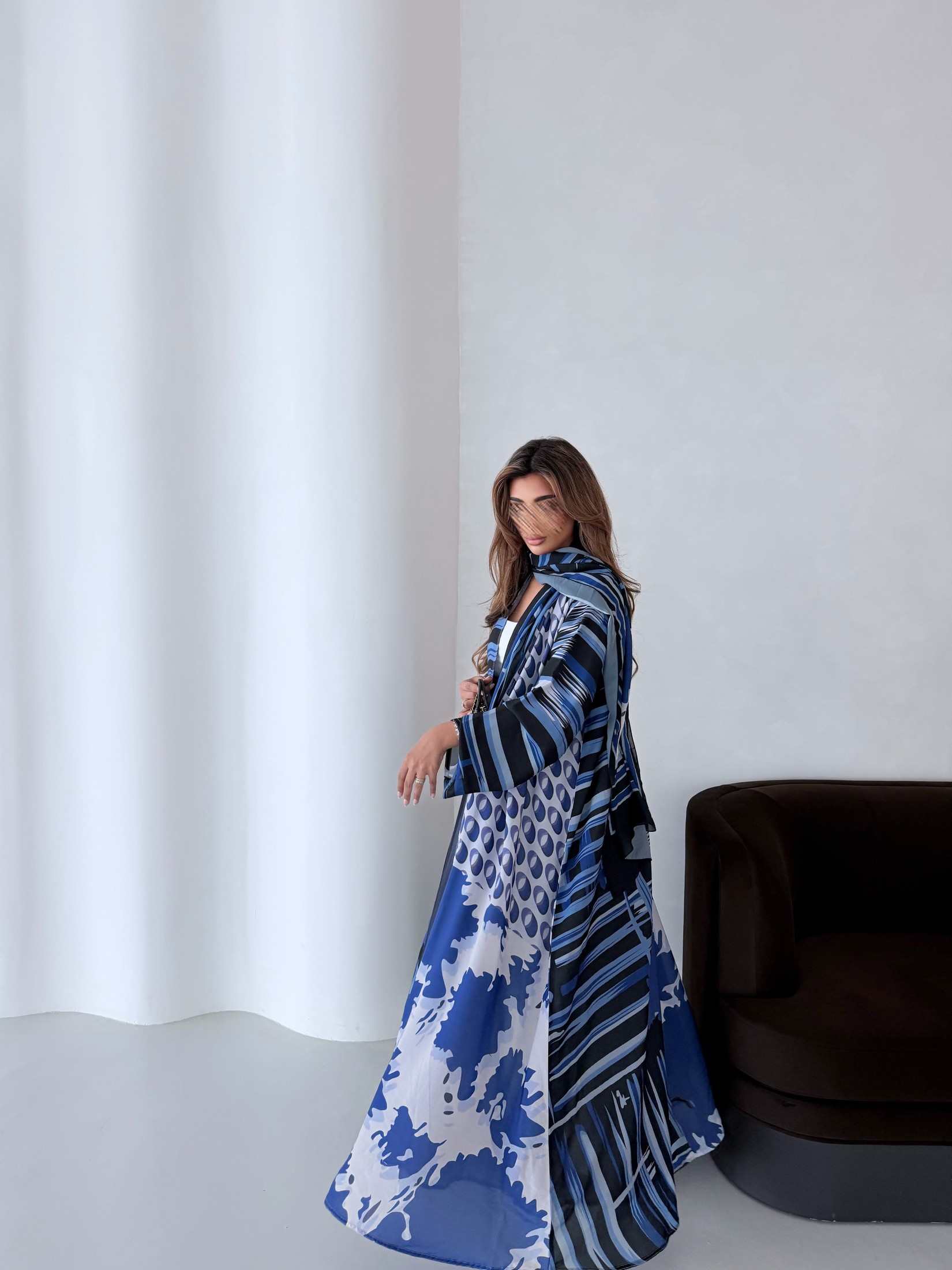 MWT1174 - عباية طباعة صيفية  |  Summer printed abaya - Aya
