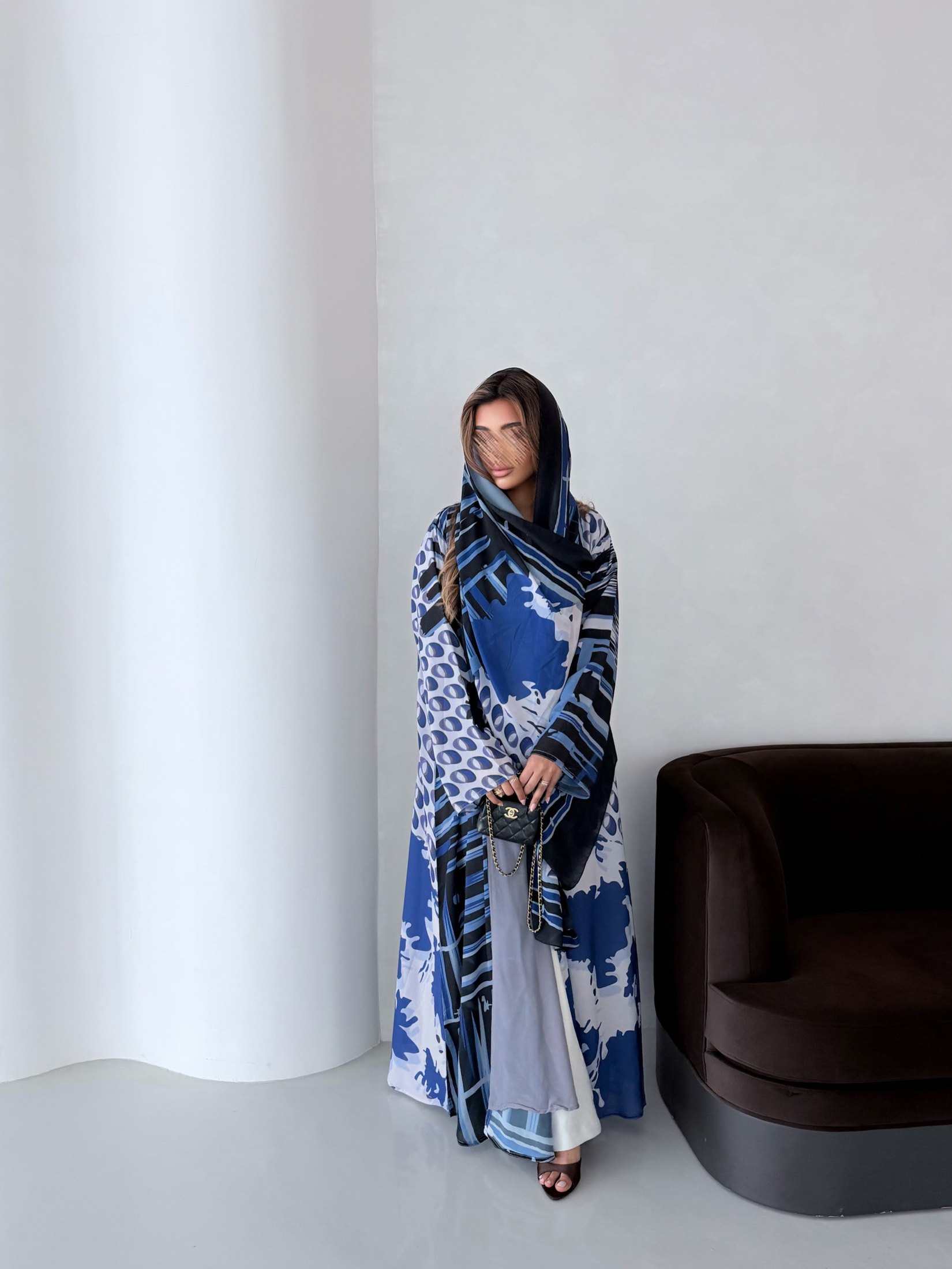 MWT1174 - عباية طباعة صيفية  |  Summer printed abaya - Aya