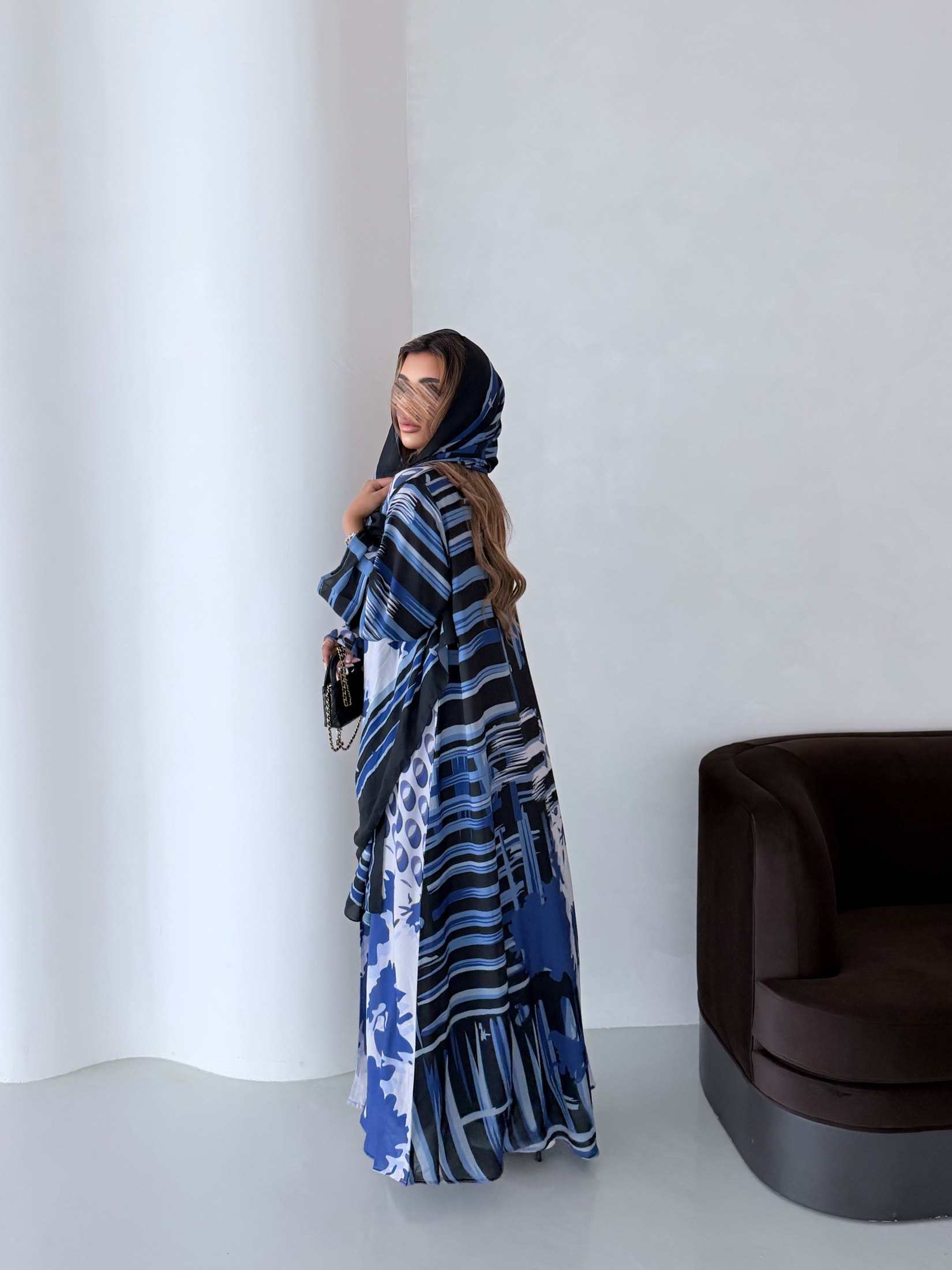 MWT1174 - عباية طباعة صيفية  |  Summer printed abaya - Aya