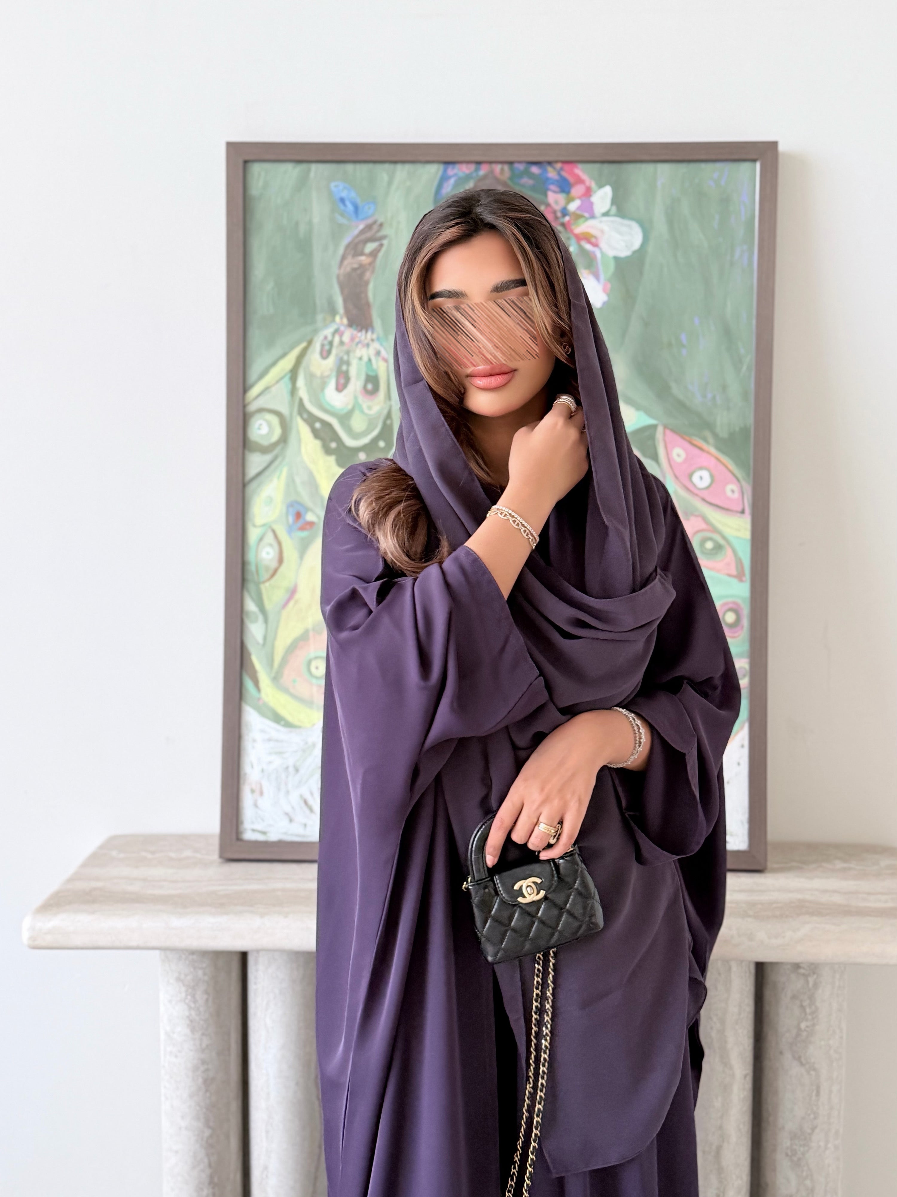 MWT5050 - كريب بنفسجي ساده قصة نص بشت - Aya