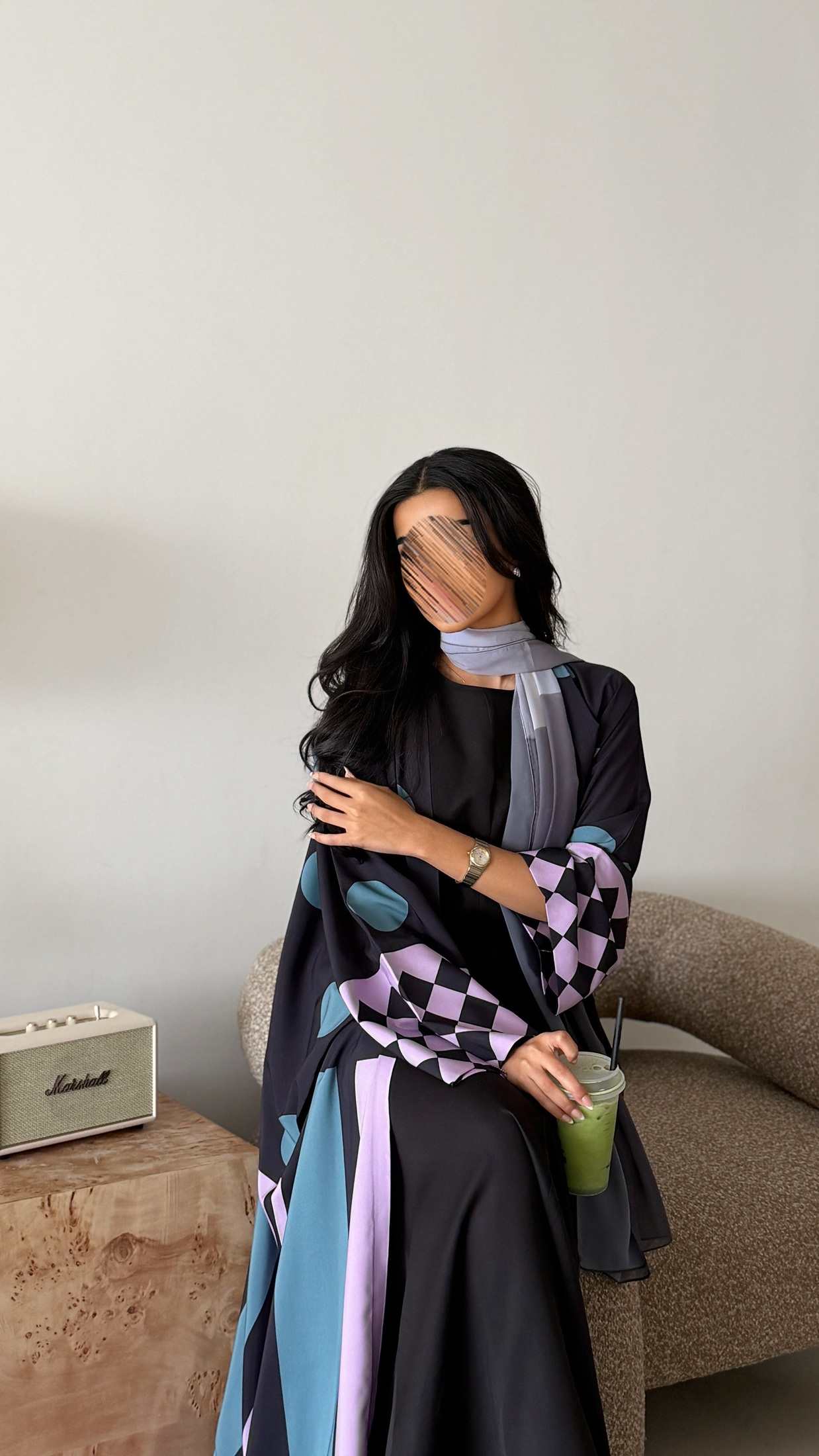 MWT2096 - Striped Printed Summer Abaya |  عباية صيفية طباعة - Aya