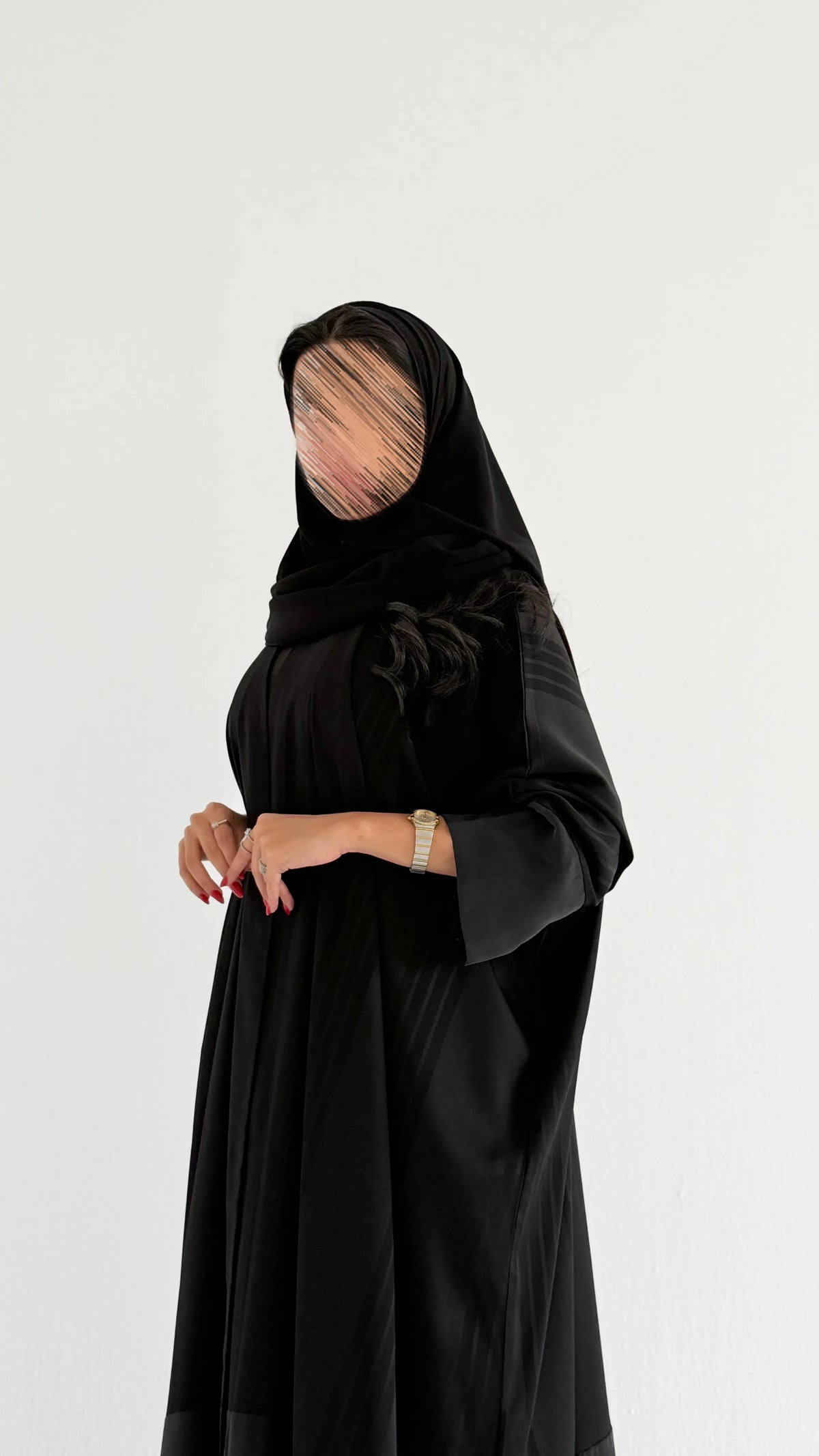 MWT4401 - عباية جاكارد مقلم ربع بشت بحرِير مغسول - Aya