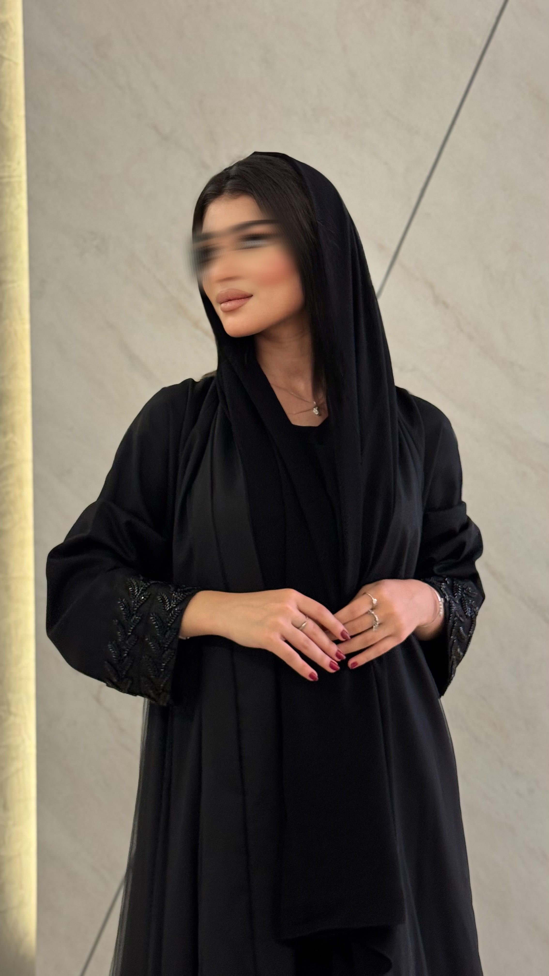 MW1405 -عباية من الكريب مع التول