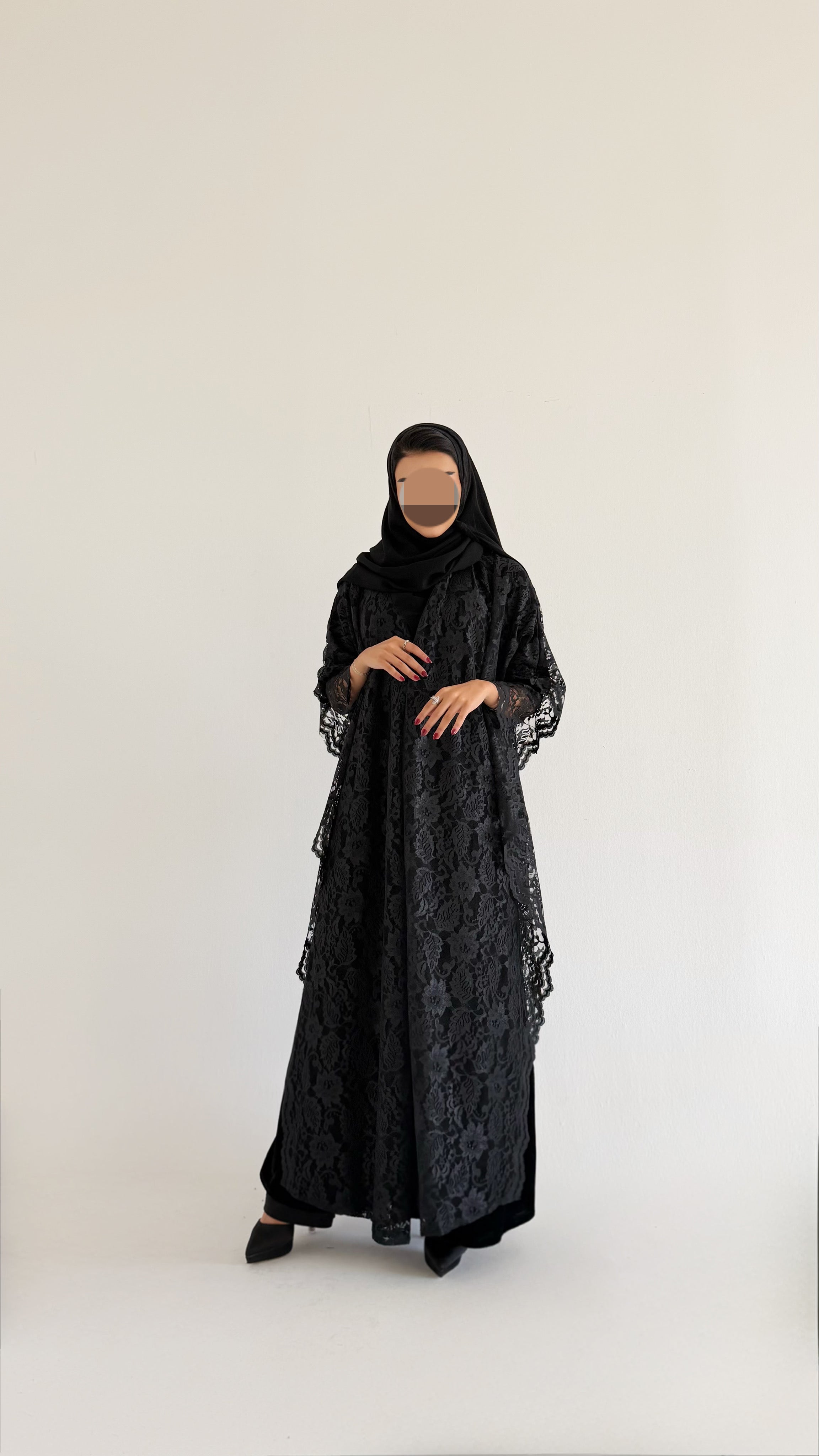 MW645 - Light Crepe Standing with Jacquard Half-Cloche