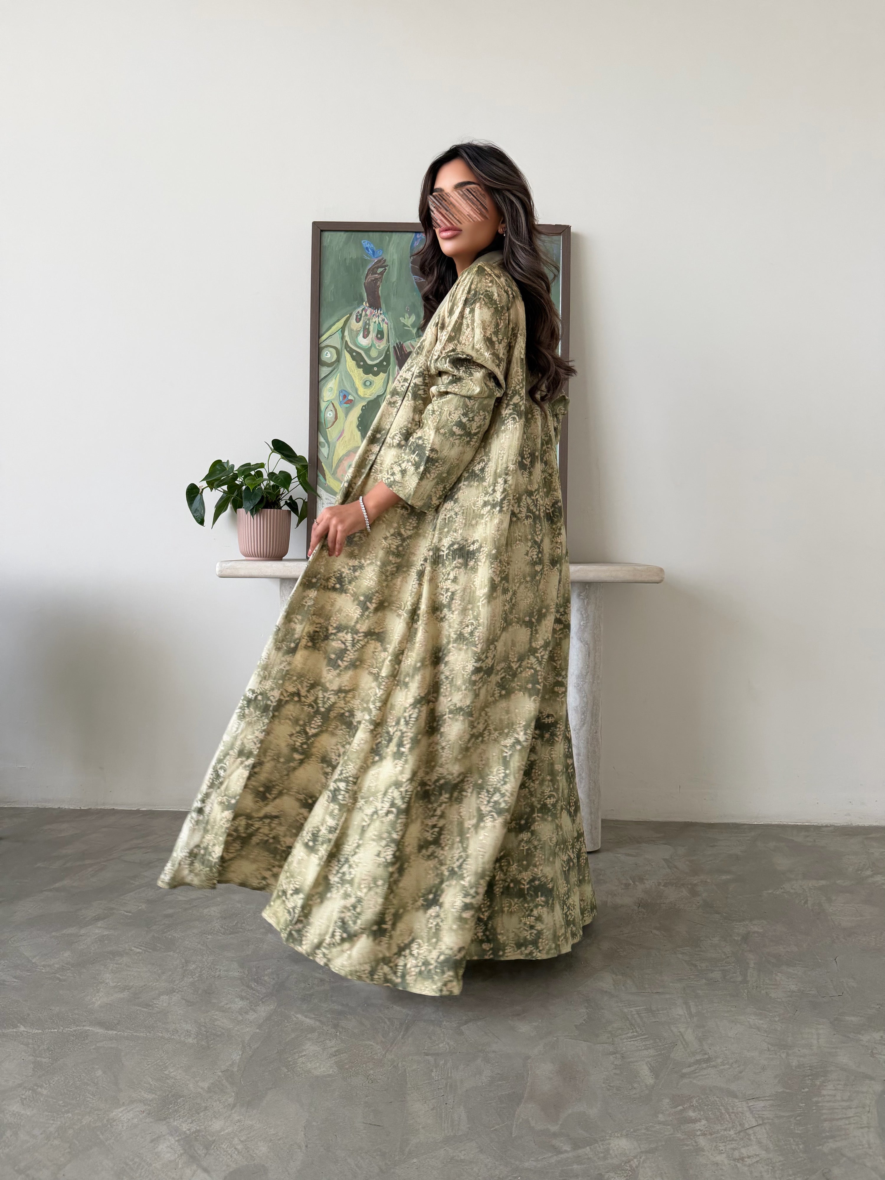 MWT772 - عباية خضرا مموجه - Aya