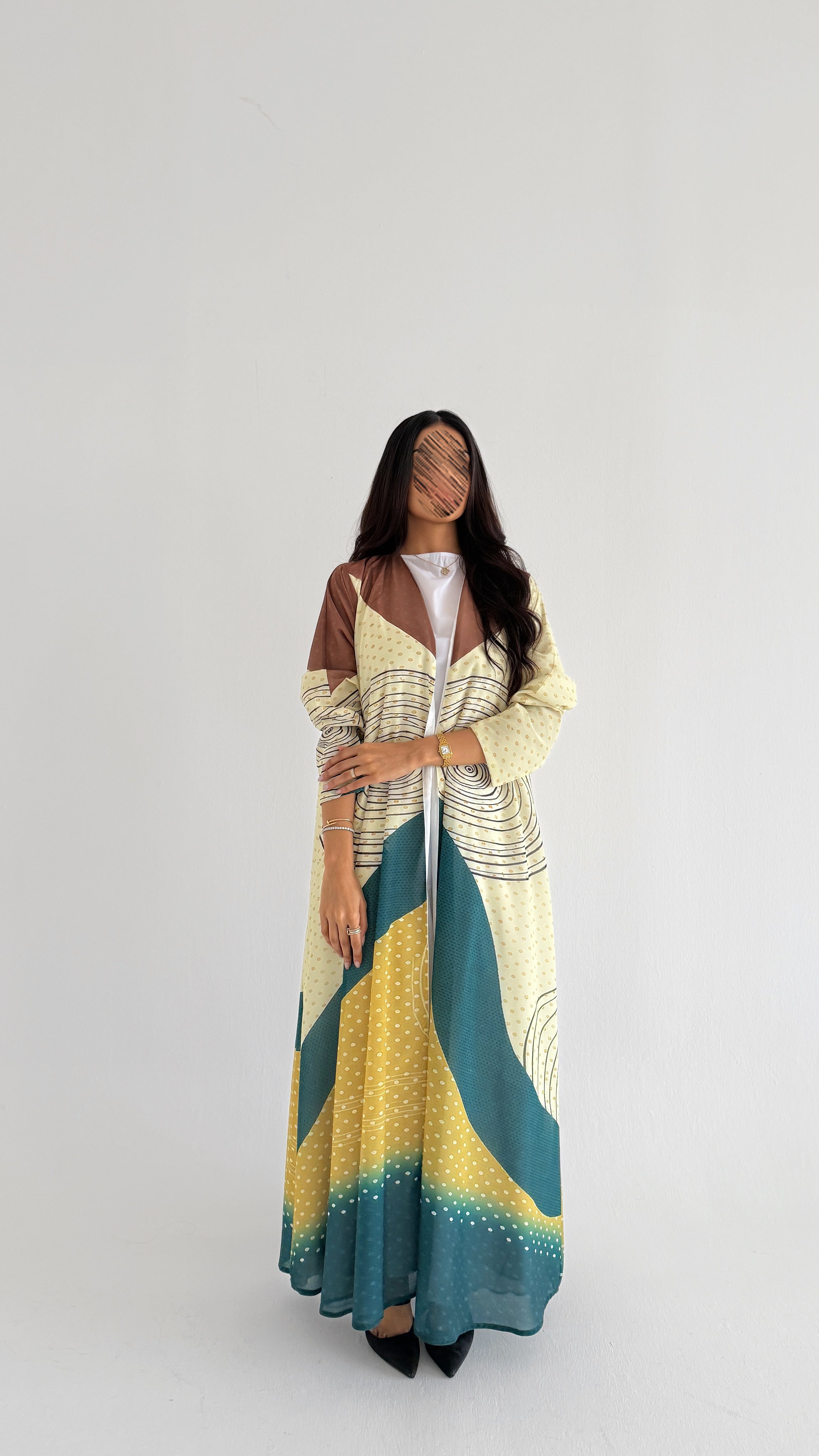 MWT2062 - عباية طباعة صيفية  |  Summer printed abaya - Aya