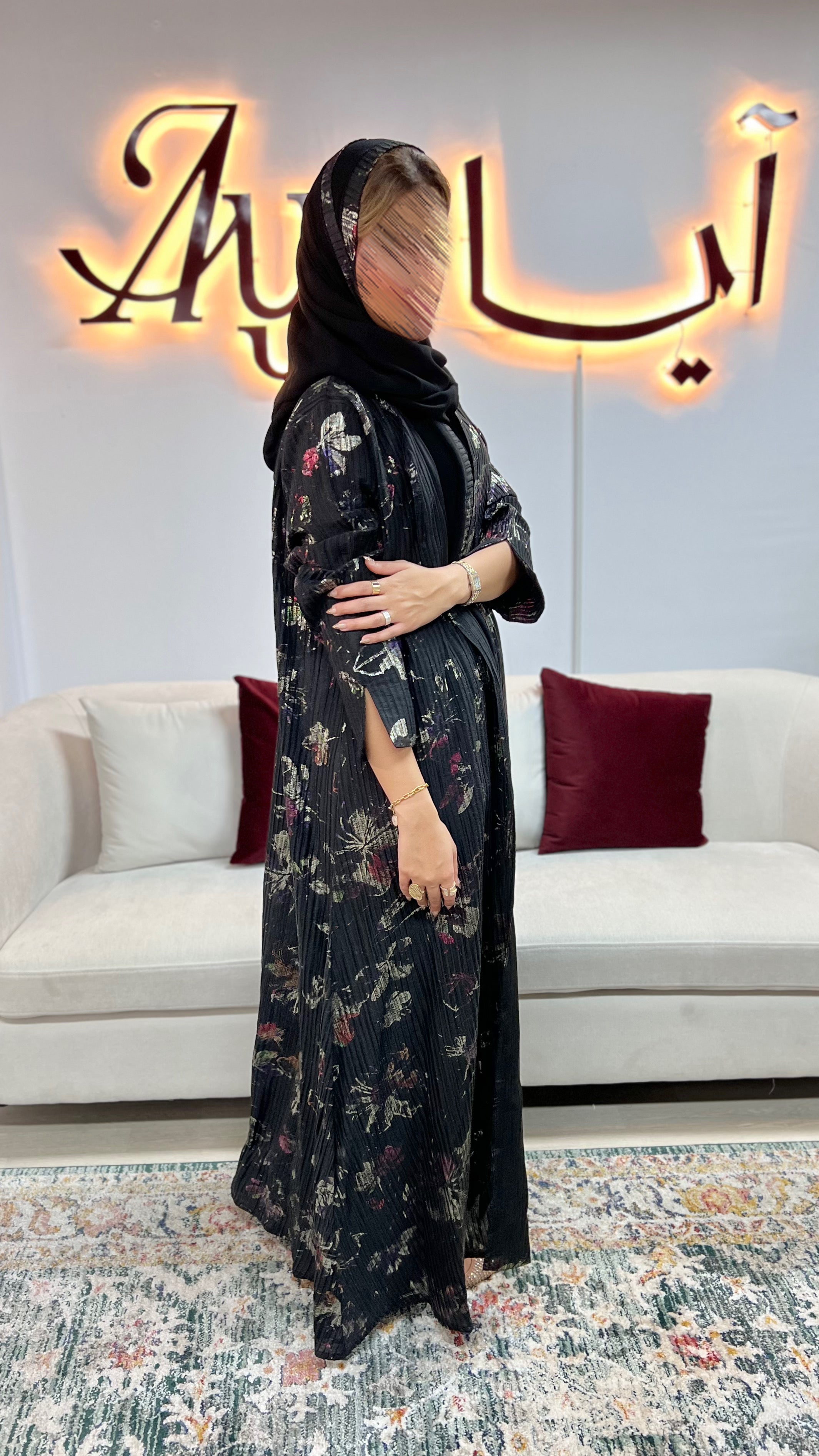 MW1686 - عباية بقماش ديجتال بالكامل - Aya