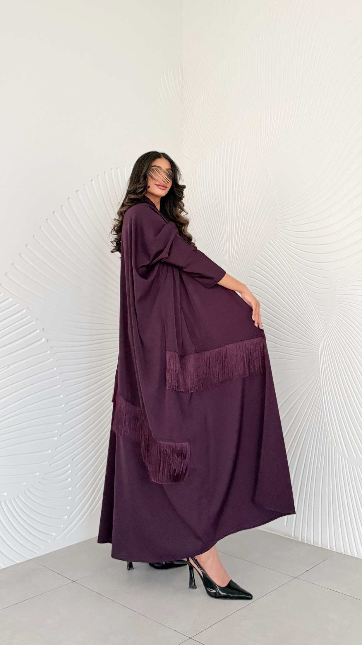 MWT1232 - عبايه بتدخيله هدب - Aya