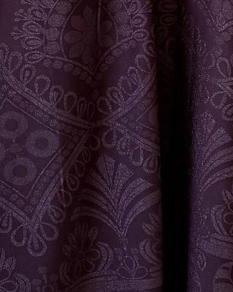 MWT5008 - عبايه عنابي طباعة كريب قصة نص كلوش - Aya