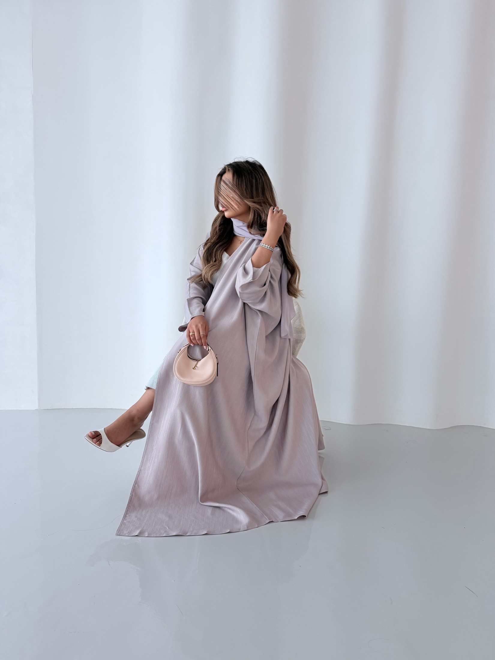 MWT5089 - قماش موف فاتح بيج مقلم - Aya