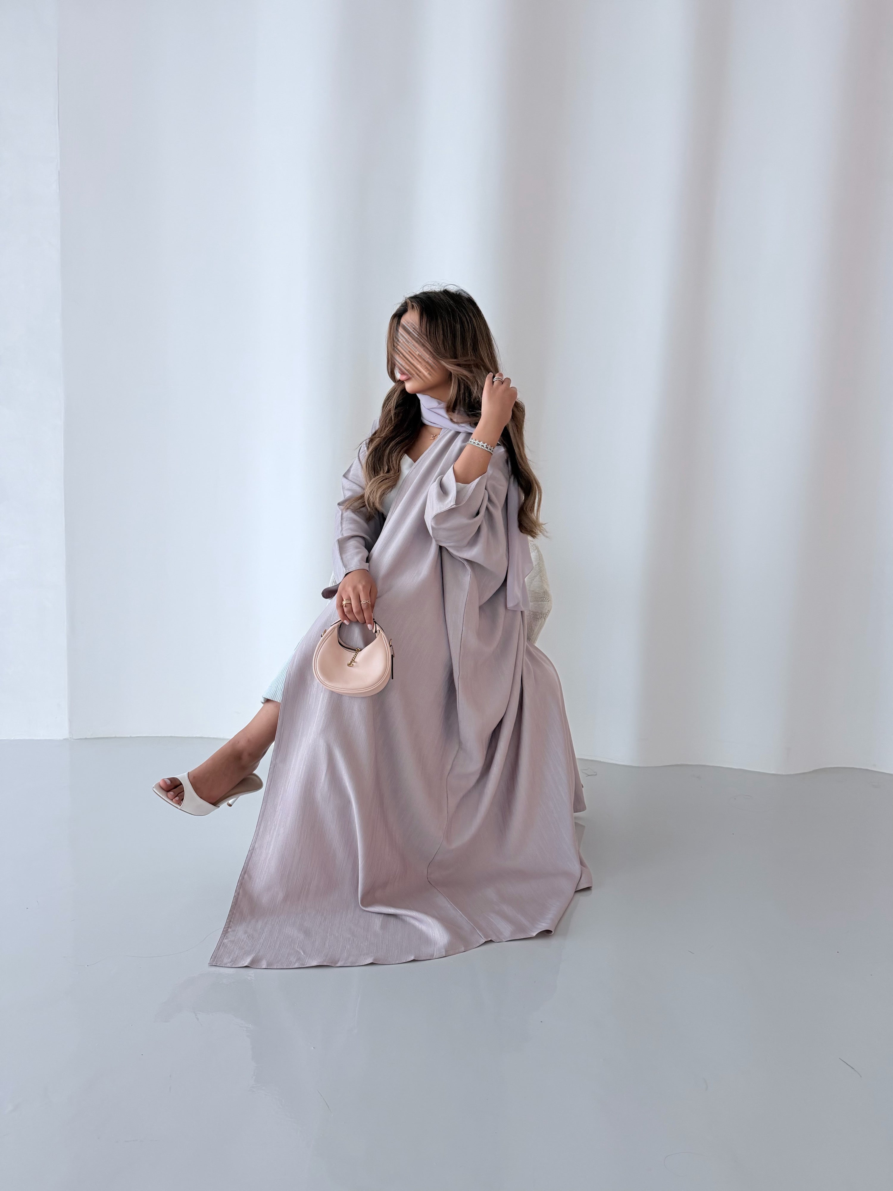 MWT5089 - قماش موف فاتح بيج مقلم - Aya