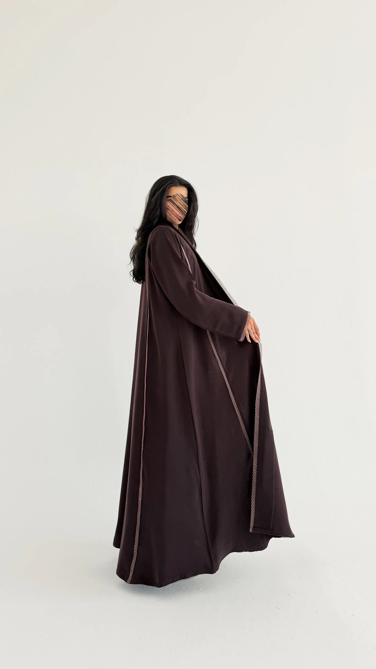 MWT1275 - عباية بني بتدخيلة كلفة شبك - Aya