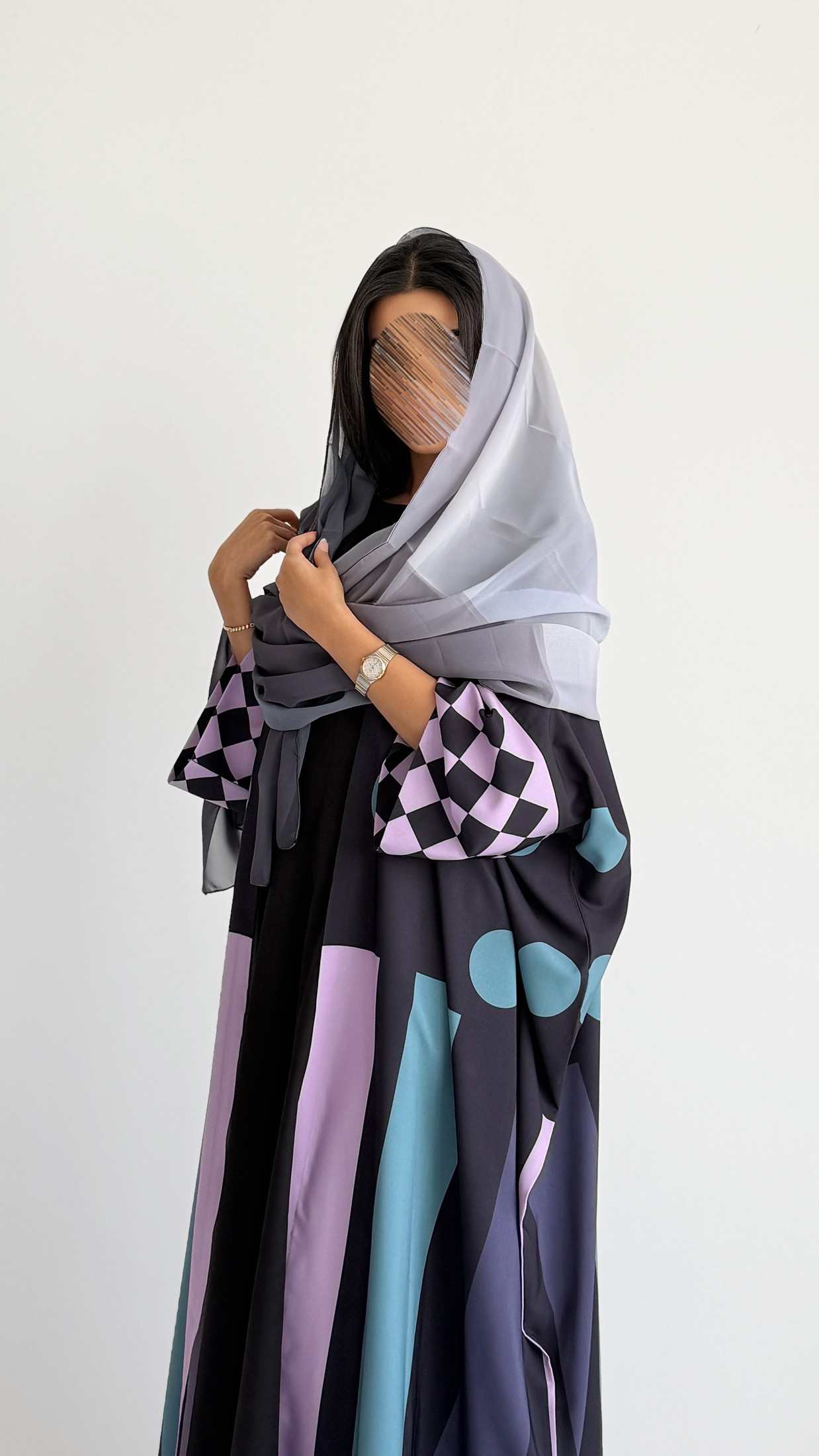 MWT2096 - Striped Printed Summer Abaya |  عباية صيفية طباعة - Aya
