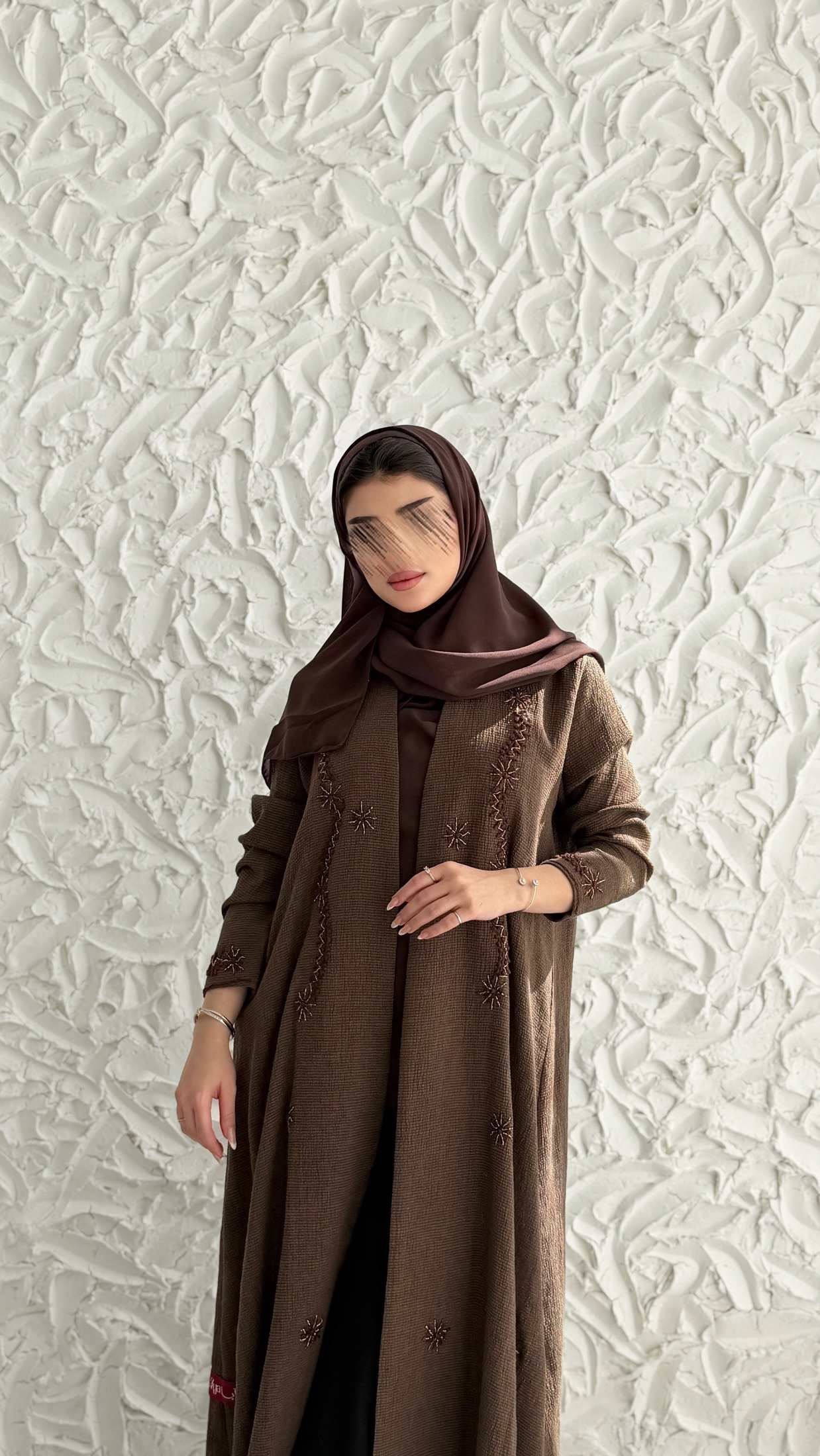 MW2056 - عباية لنن هندي قصه هينك تطريز يدوي - Aya