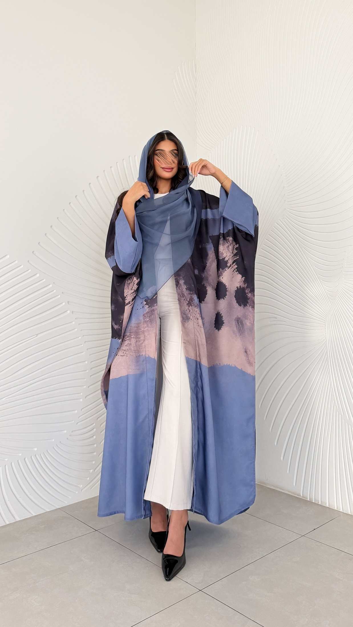 MWT1206 - عباية بطباعة | Printed Abaya - Aya