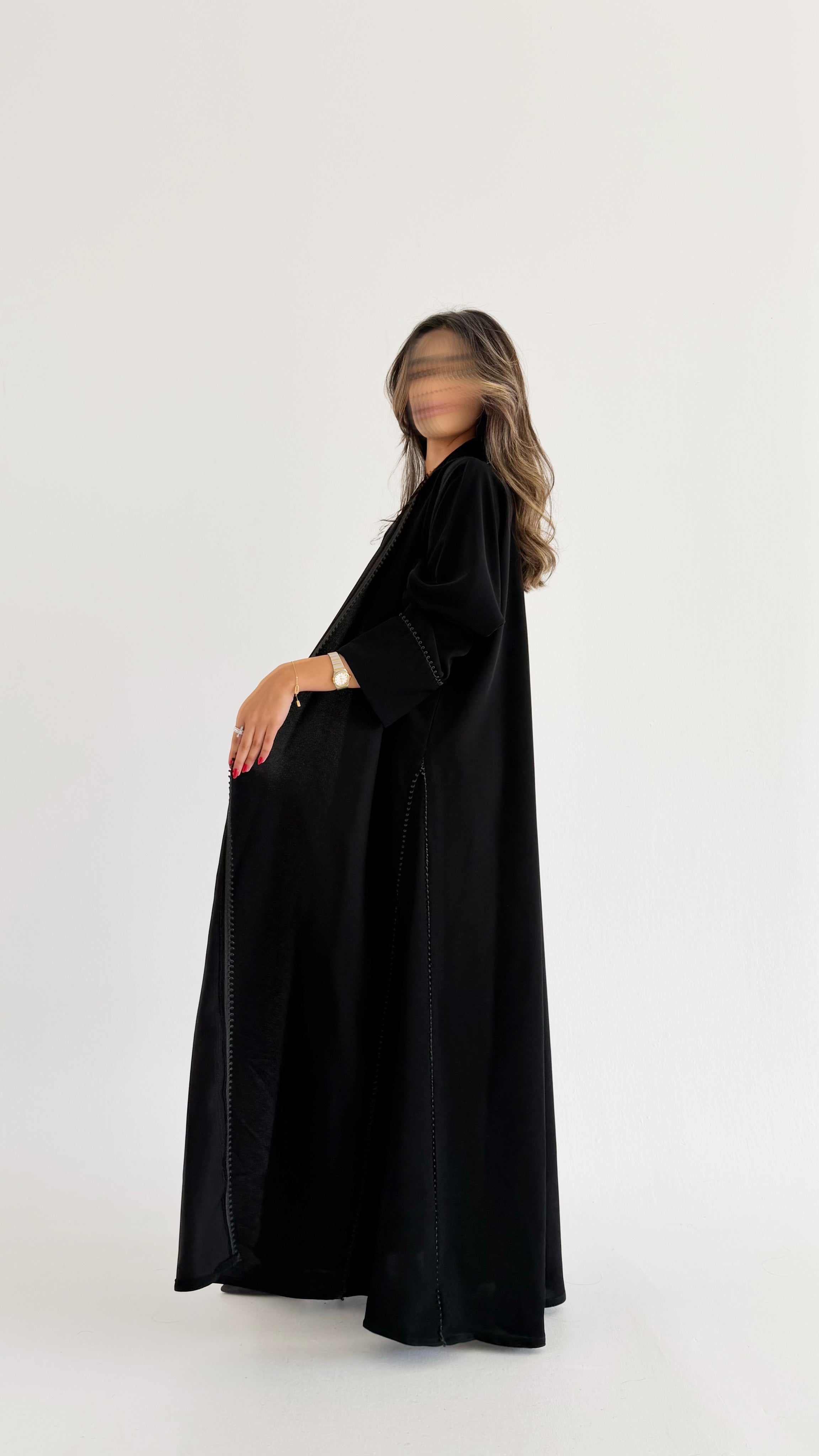 MW1797 - عباية كريب مع اضافة قيطان السنارة