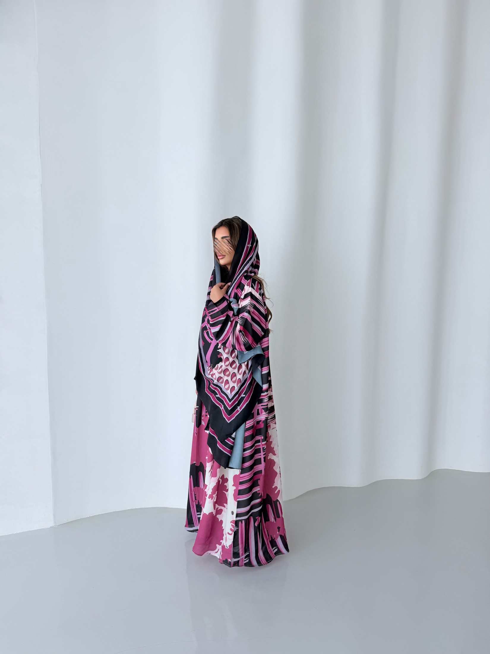 Mwt1175 - عباية طباعة صيفية  |  Summer printed abaya - Aya