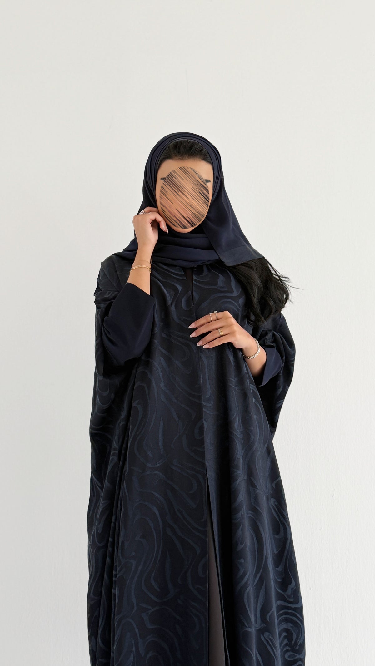 MWT1256 - عباية كحلي جاكار - Aya