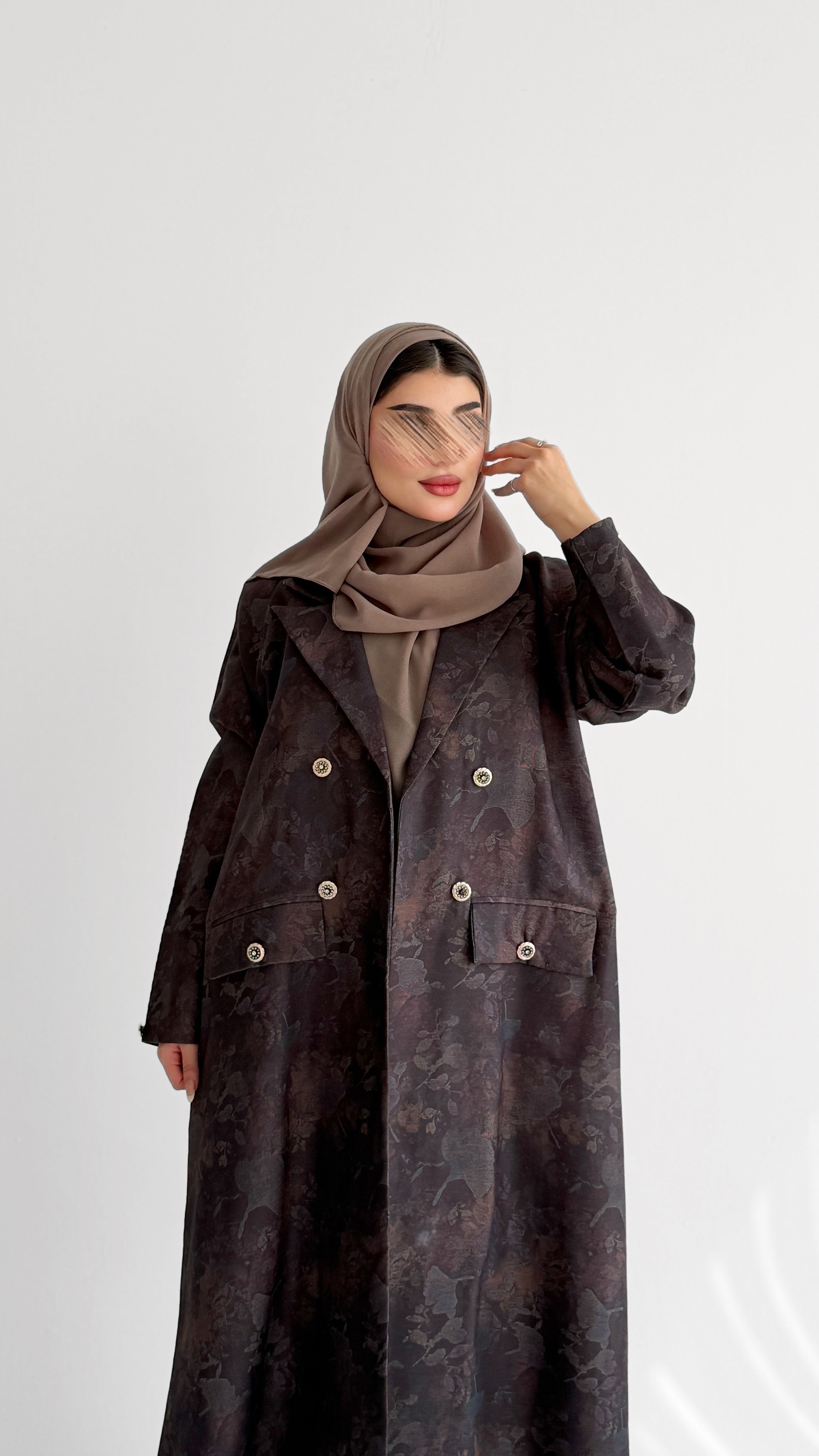 MWT1036 -  عباية بليزر طباعة - Aya