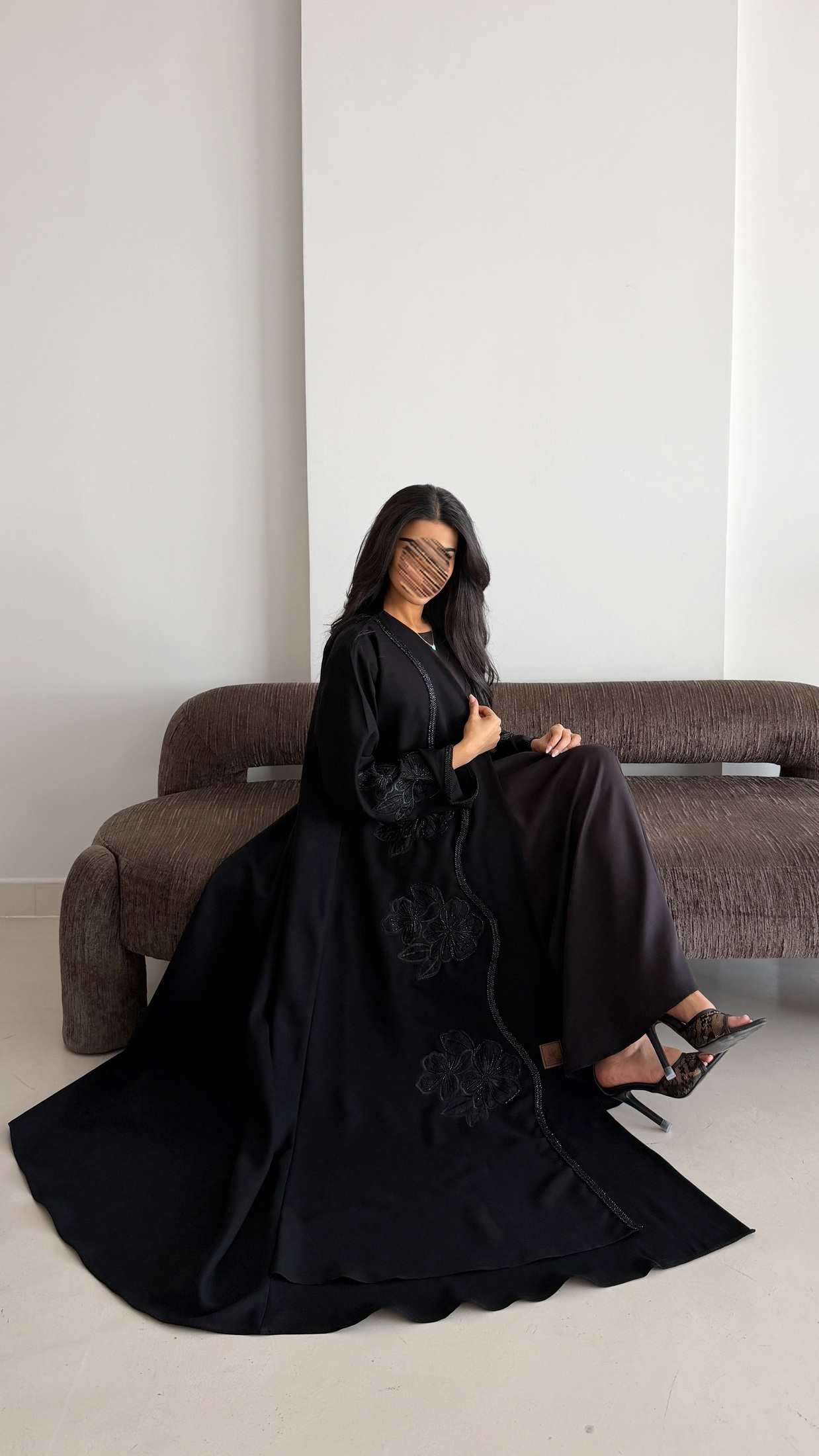 MWT4268 -عباية وله باللون الأسود - Aya