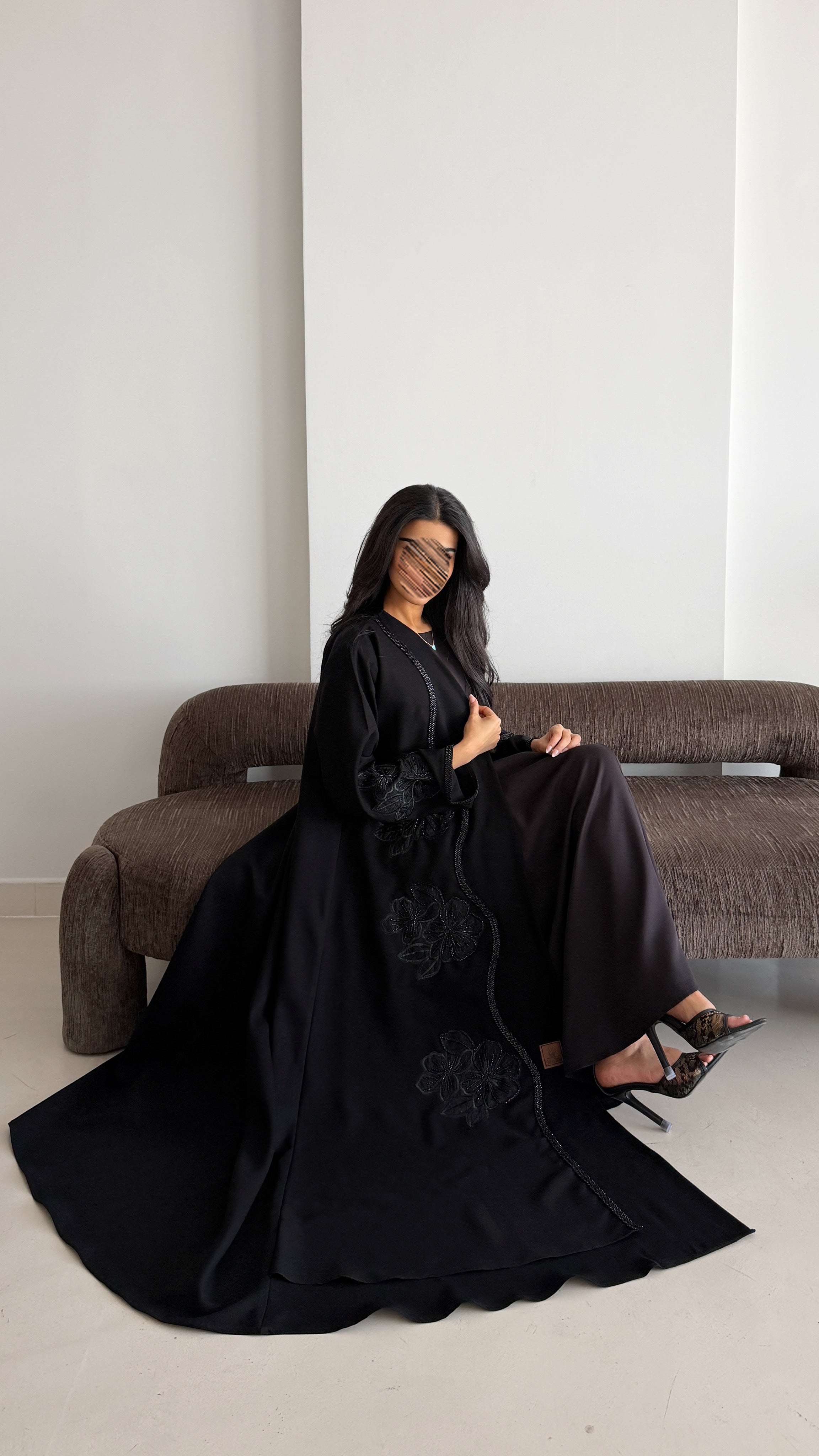 MWT4268 -عباية وله باللون الأسود - Aya