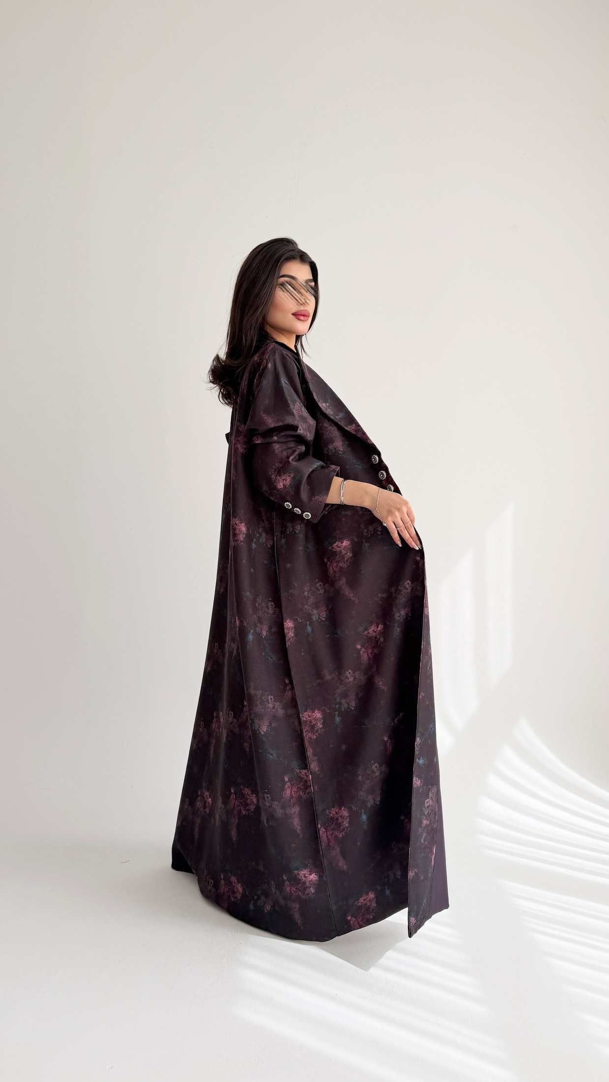 MWT1037 -  عباية بليزر طباعة | Printed Blazer Abaya - Aya