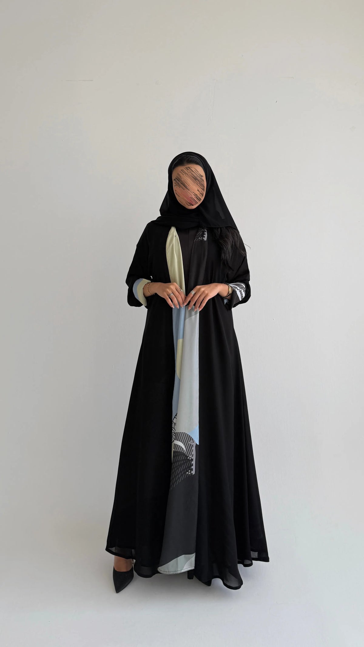 MW436 - عباية طباعة دبل فيس - Aya