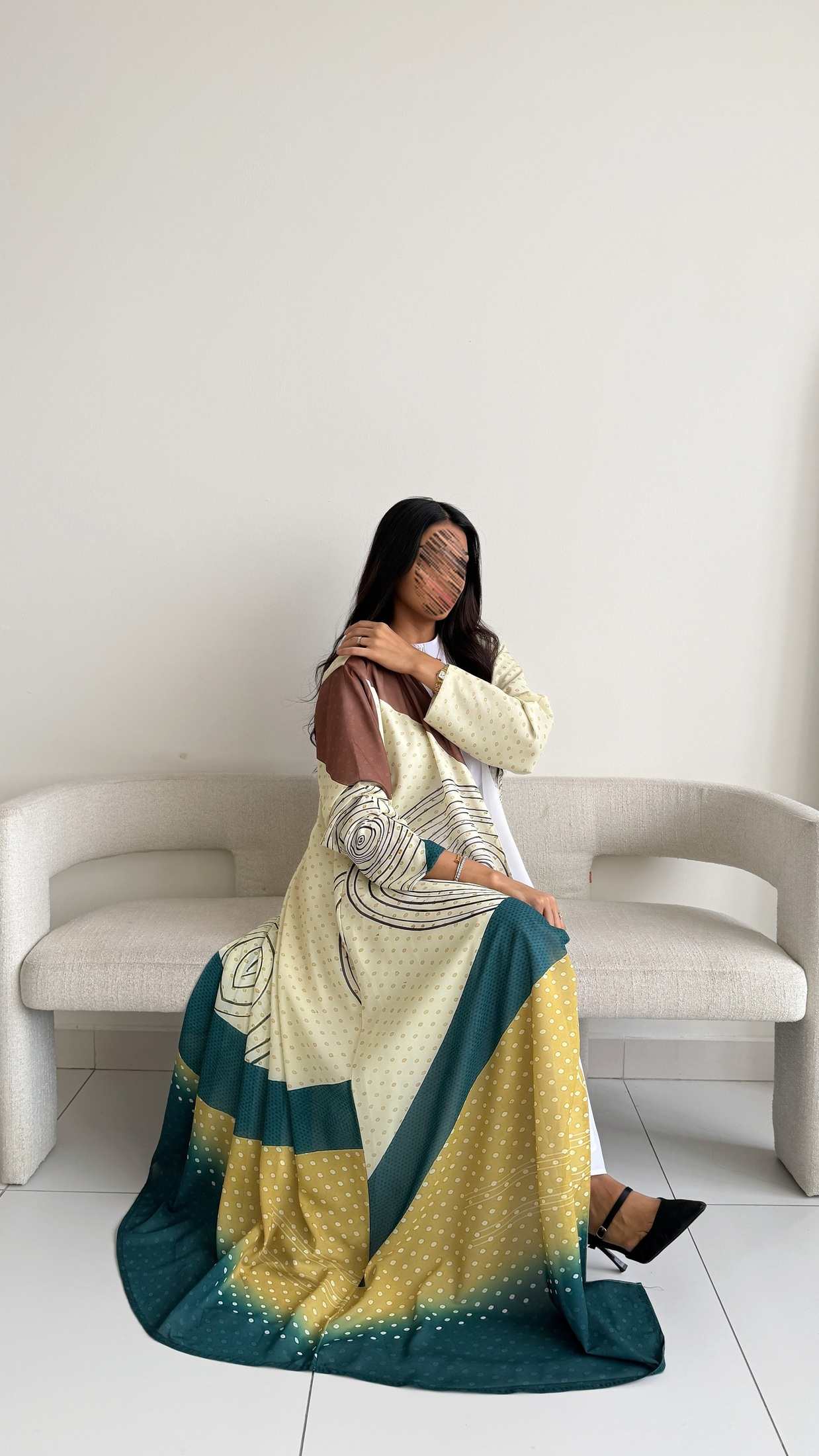 MWT2062 - عباية طباعة صيفية  |  Summer printed abaya - Aya