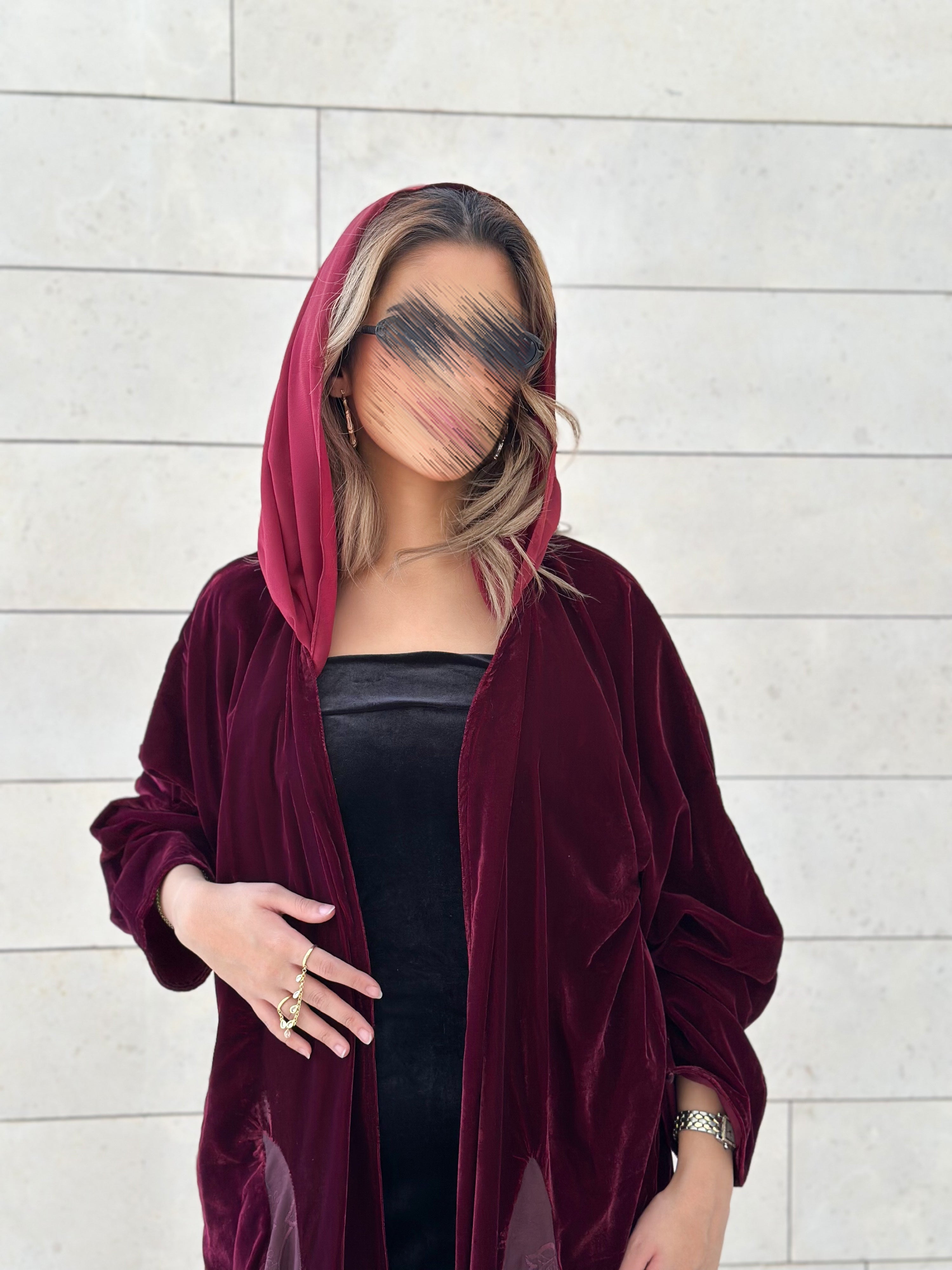 MW645 - Light Crepe Standing with Jacquard Half-Cloche