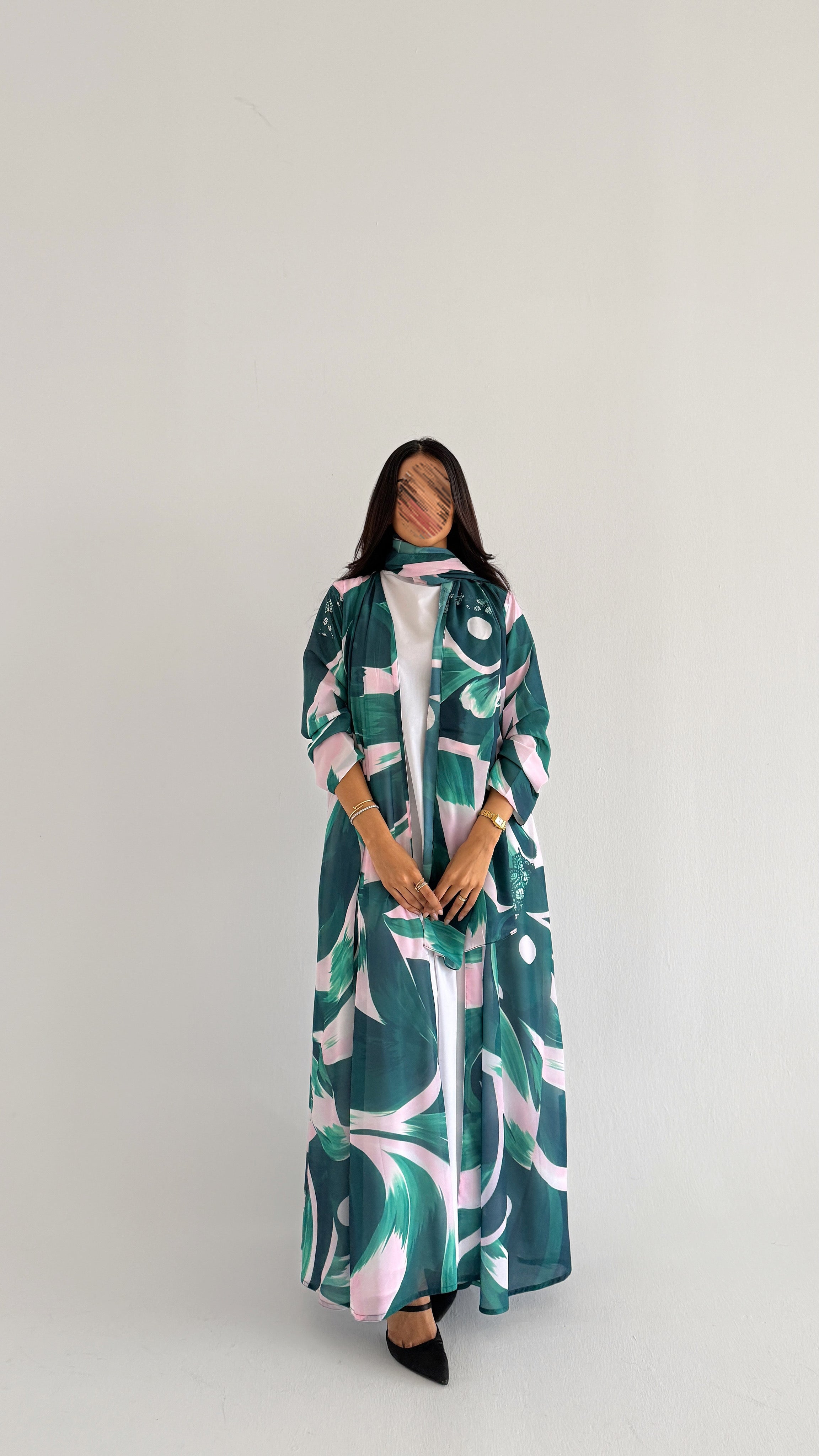MWT2061 - عباية طباعة صيفية  |  Summer printed abaya - Aya