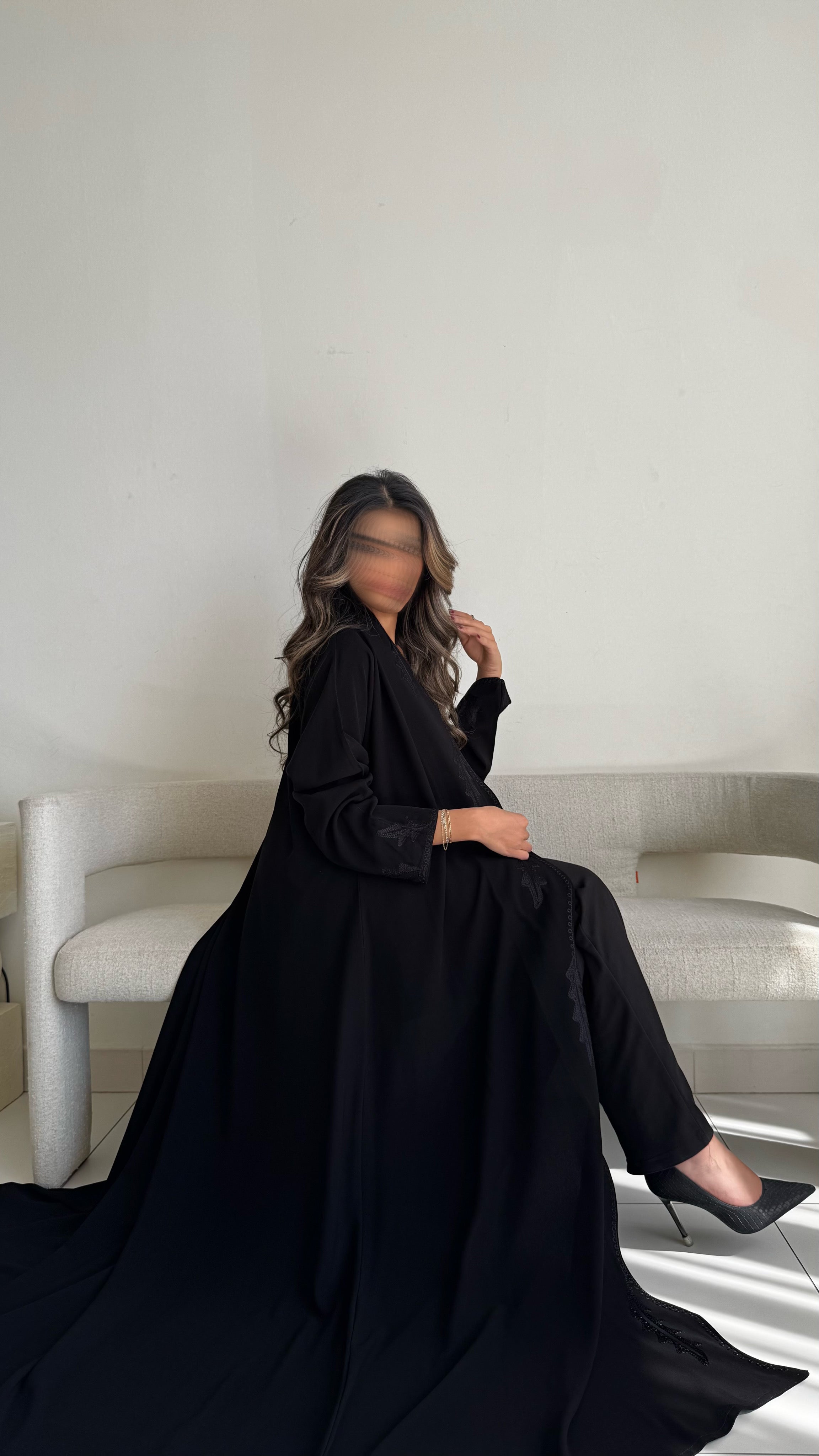 MWT377 -عباية اسود تطريز - Aya