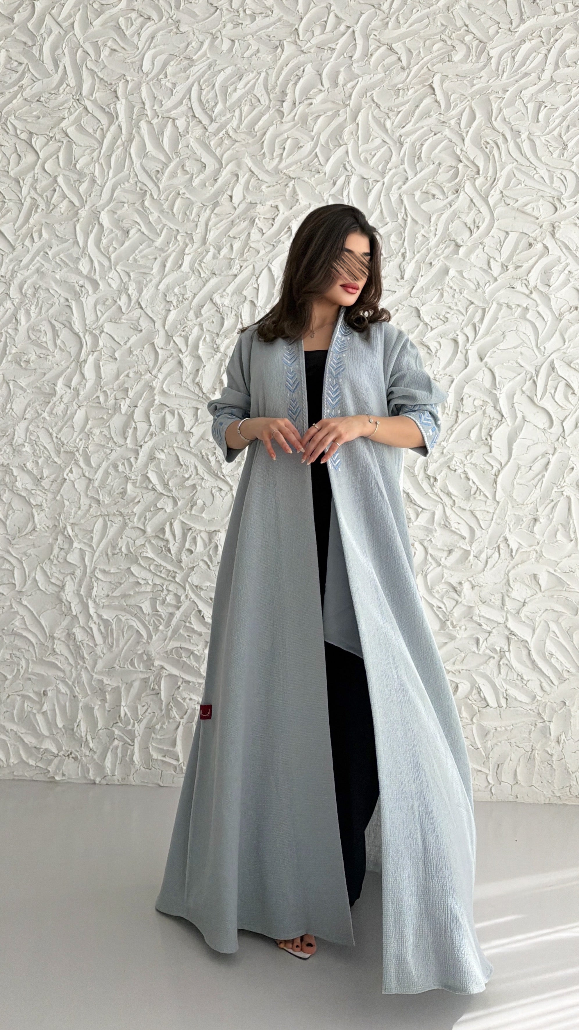 MW2060 - عباية لنن هندي قصه هينك تطريز يدوي - Aya