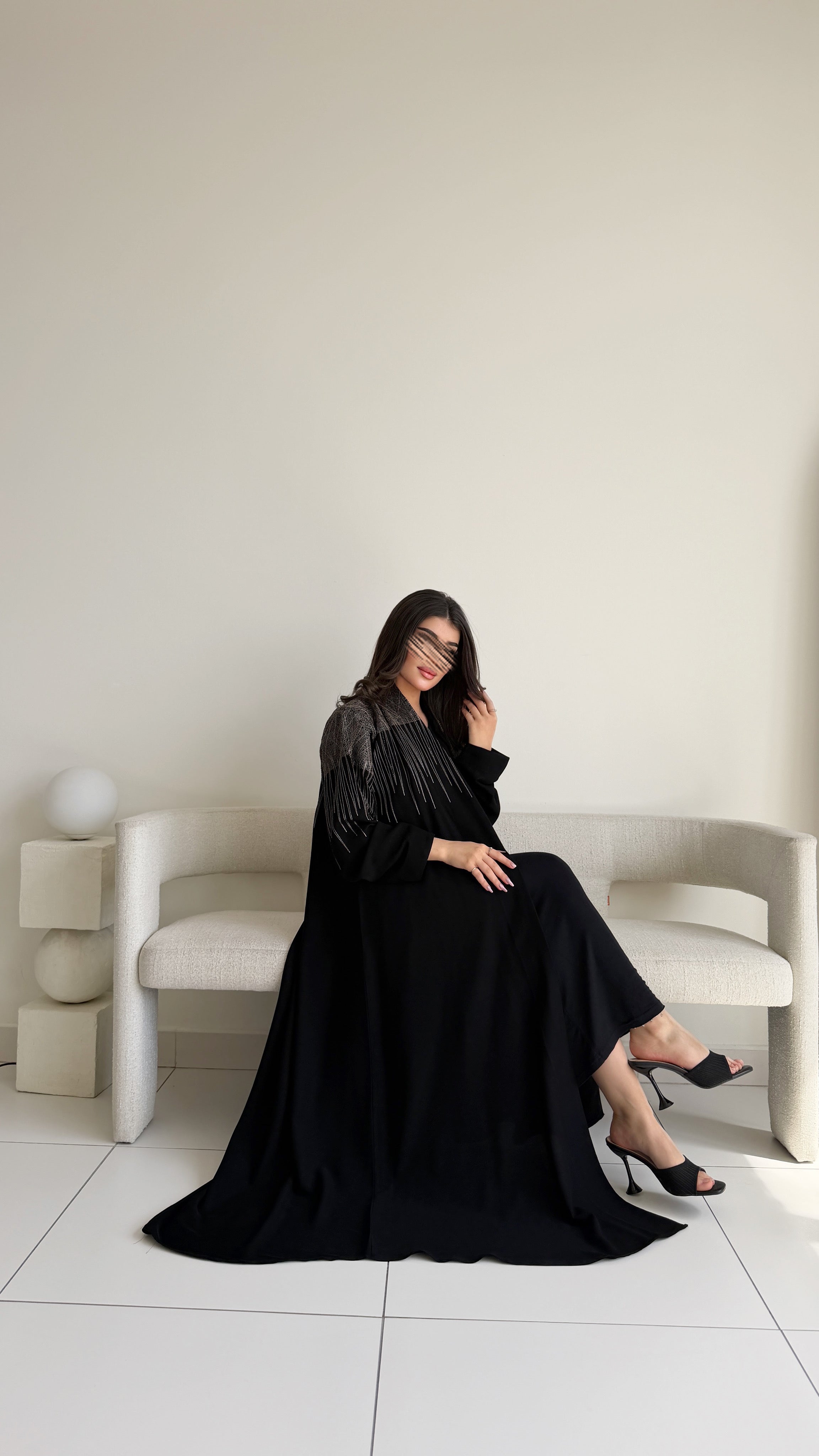 MW2096 - عباية كريب بقصة كلوش انيقة - Aya