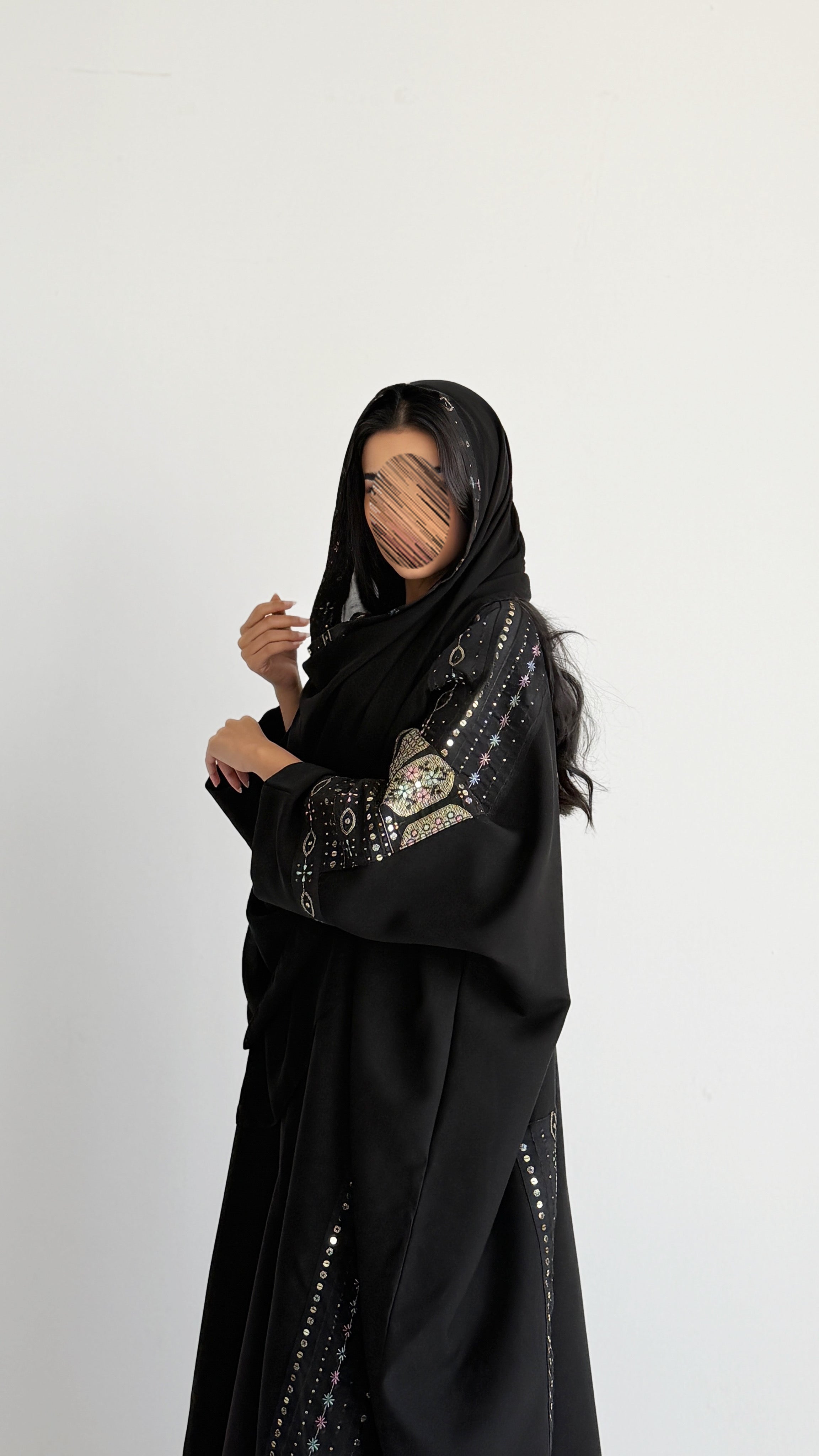 MWT1353 عباية كريب بتدخيلة  ركامه - Aya