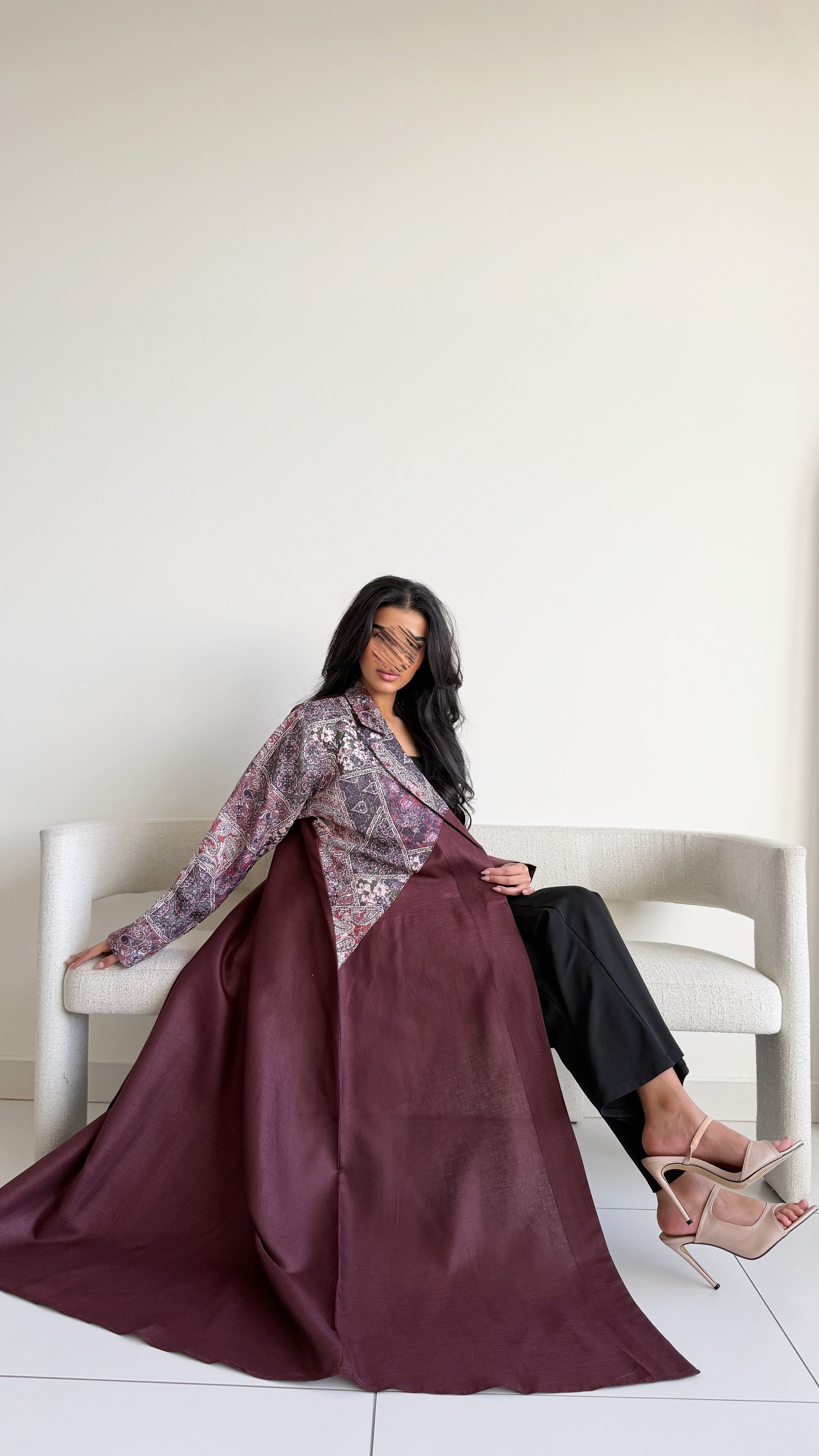 MWT1336 عباية لنن مع تدخيله لنن هندي - Aya