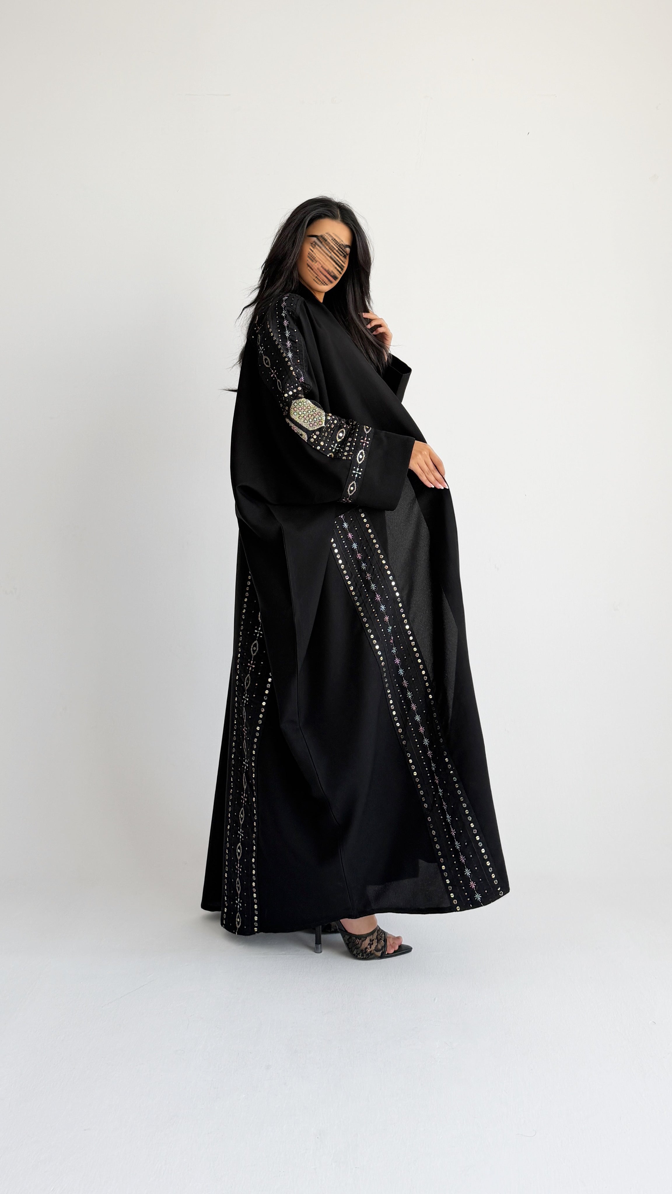 MWT1353 عباية كريب بتدخيلة  ركامه - Aya