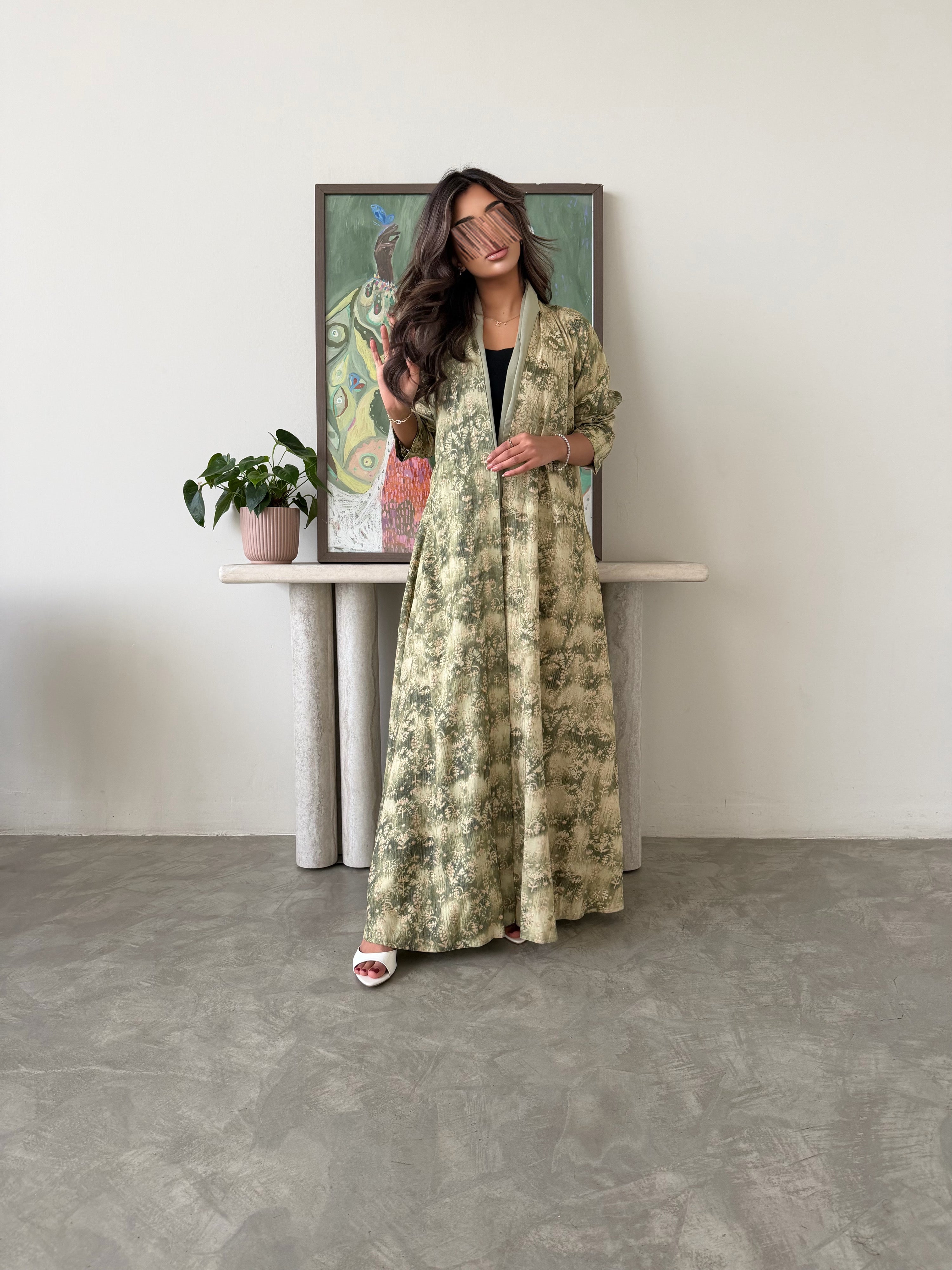 MWT772 - عباية خضرا مموجه - Aya