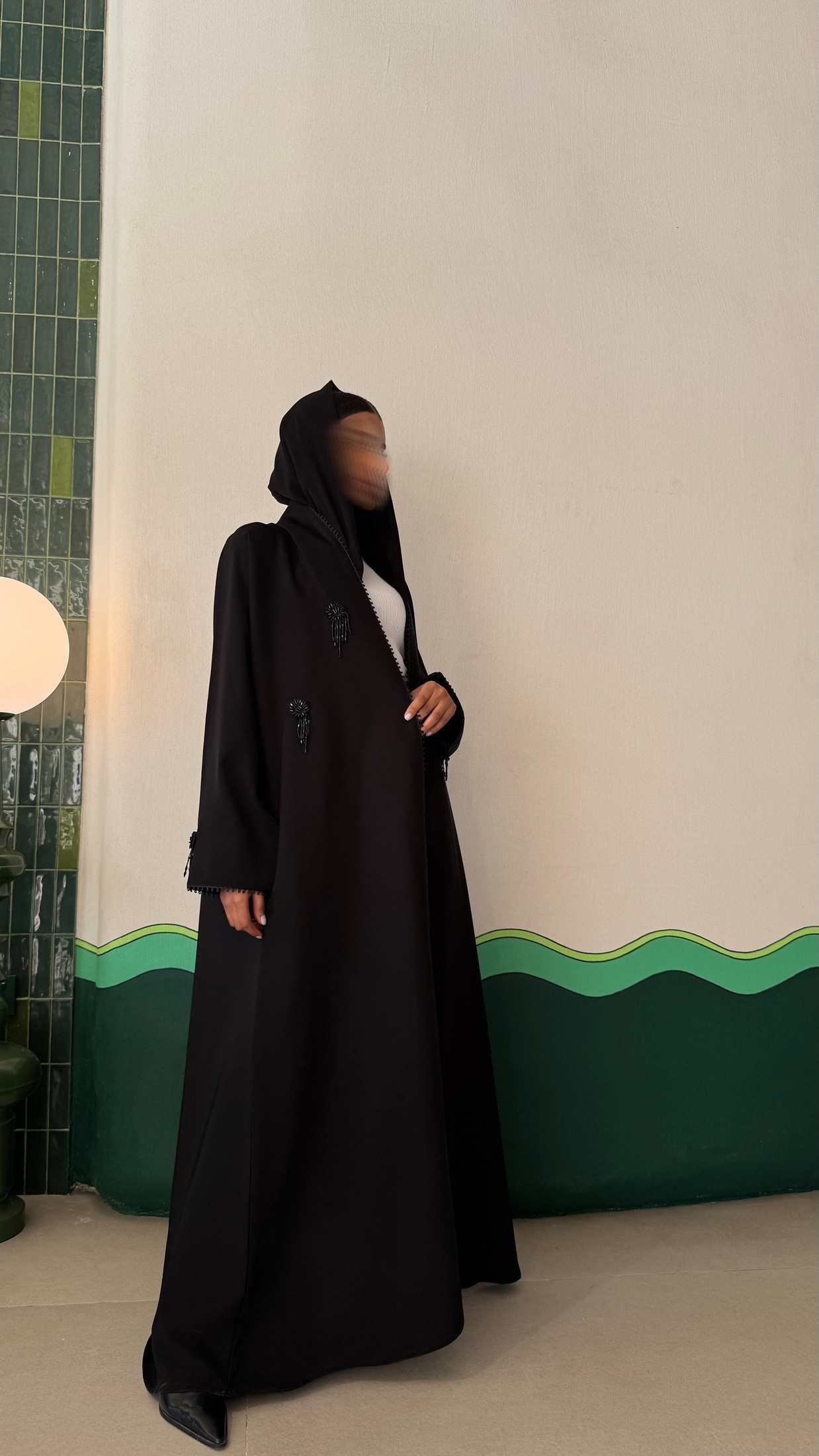 MW1684 - عباية سوداء لدوام  بقماش كوبرا - Aya