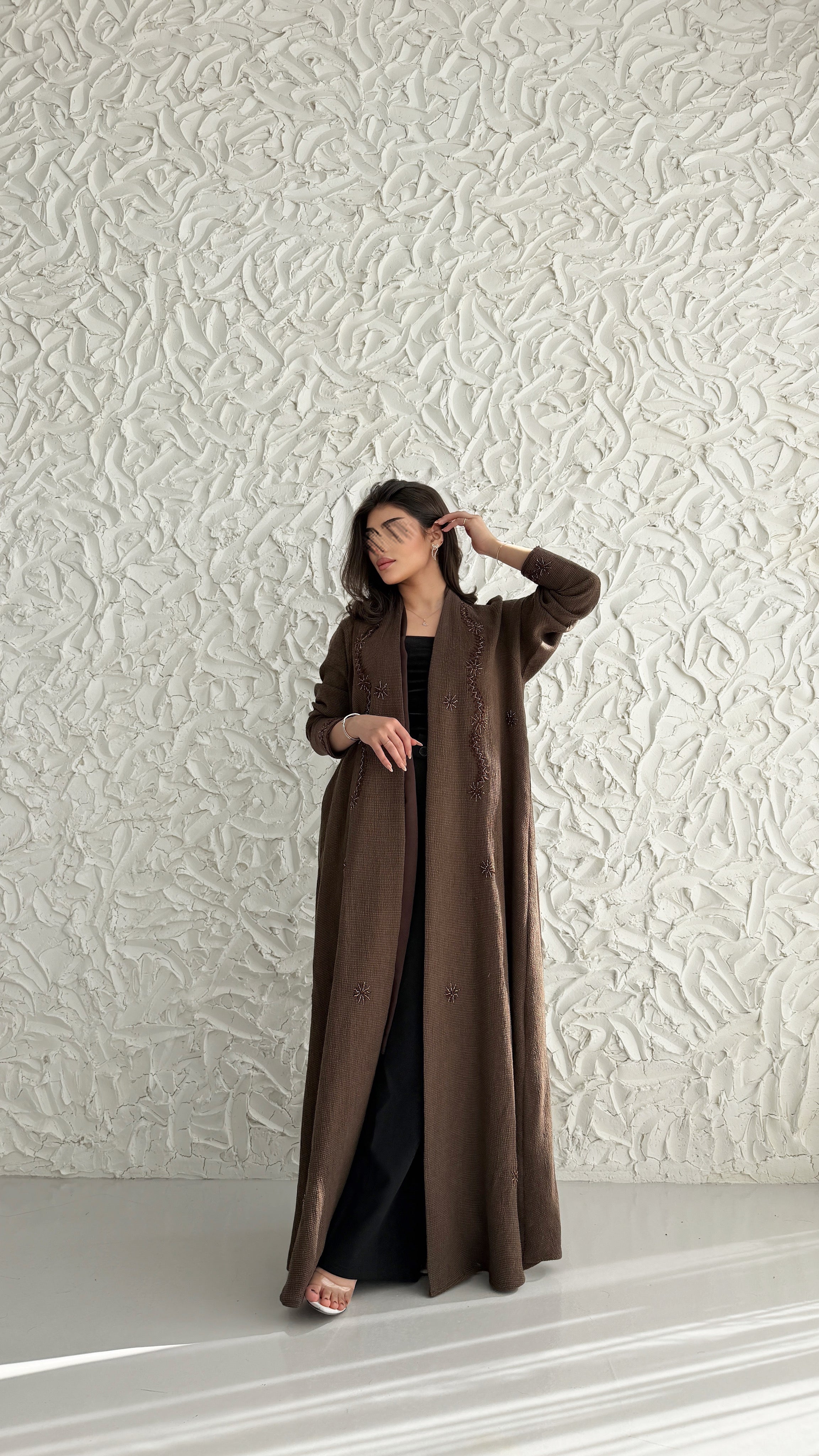 MW2056 - عباية لنن هندي قصه هينك تطريز يدوي - Aya