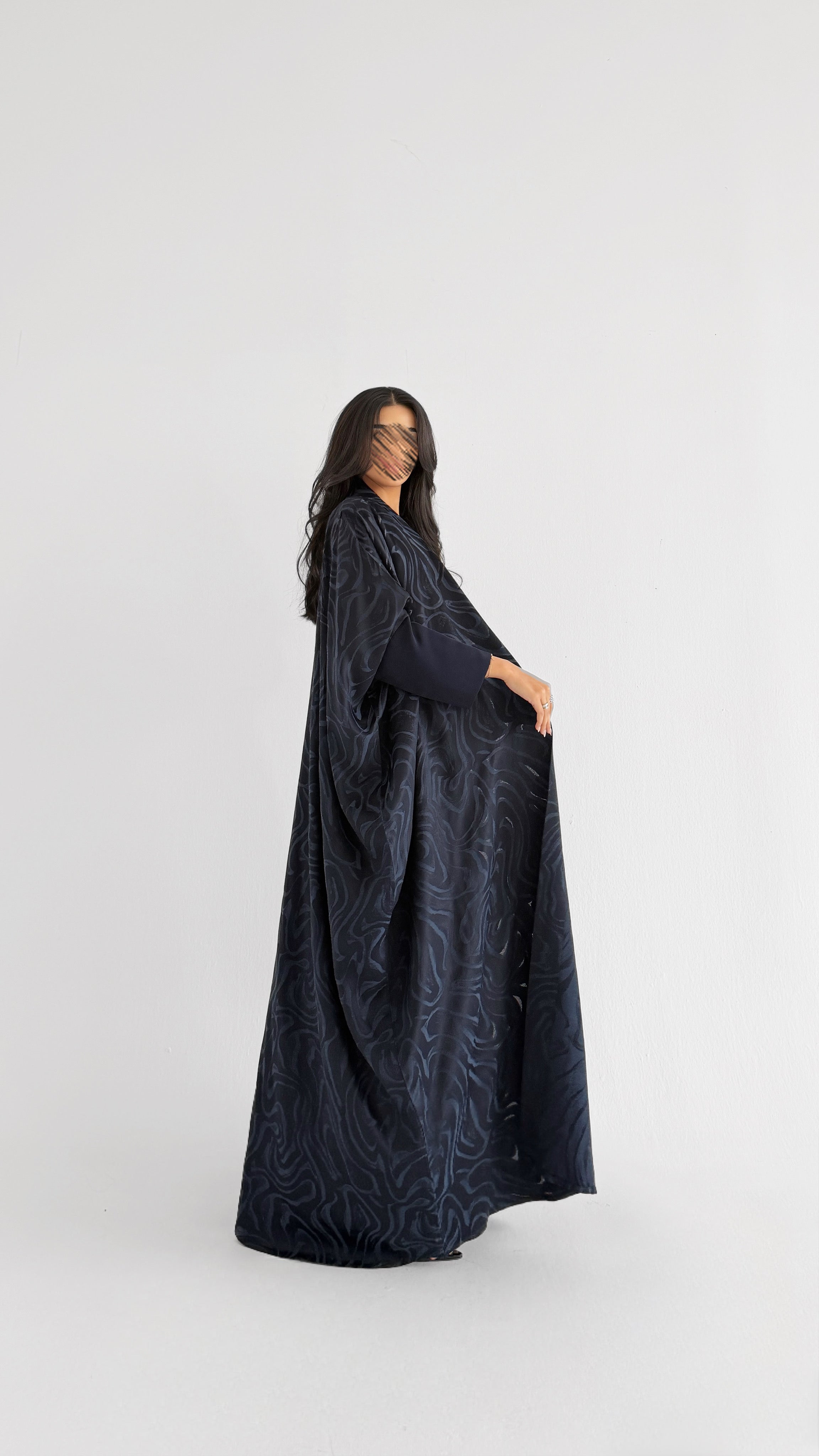 MWT1256 - عباية كحلي جاكار - Aya