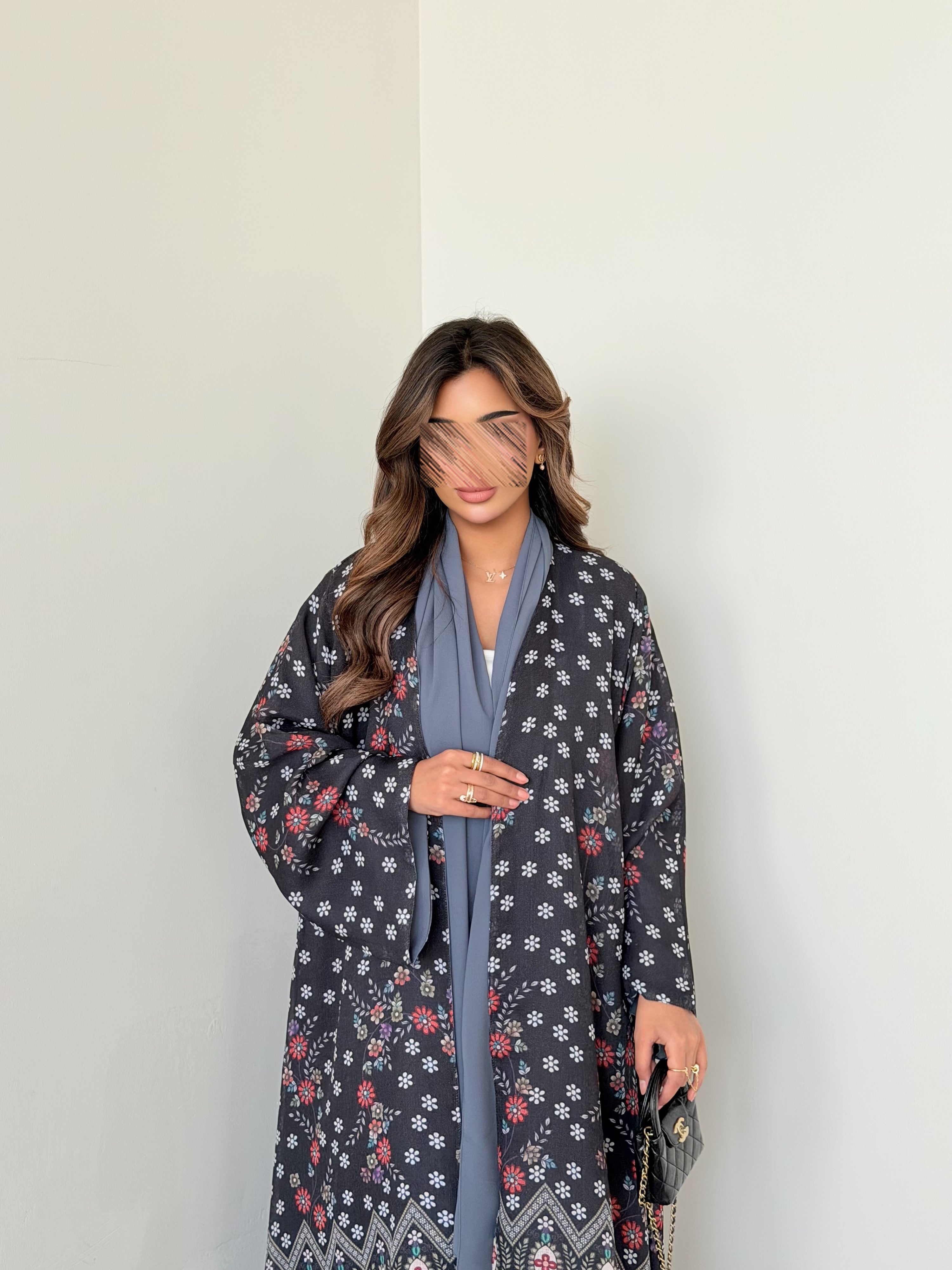 MWT5015 - قماش شيفون مشجر مبطن قصة نص كلوش - Aya