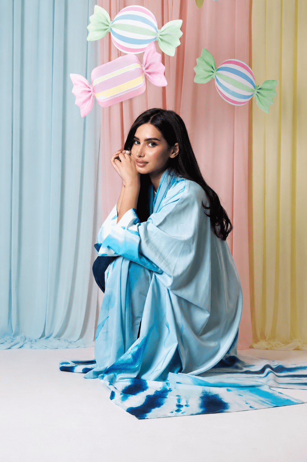 MWT1207 - Baby Blue Summer Abaya| عباية صيفية