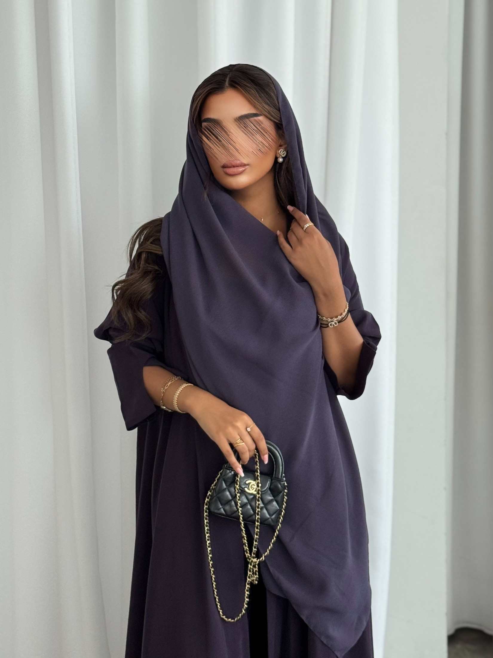 MWT493 - عباية موف سادة - Aya