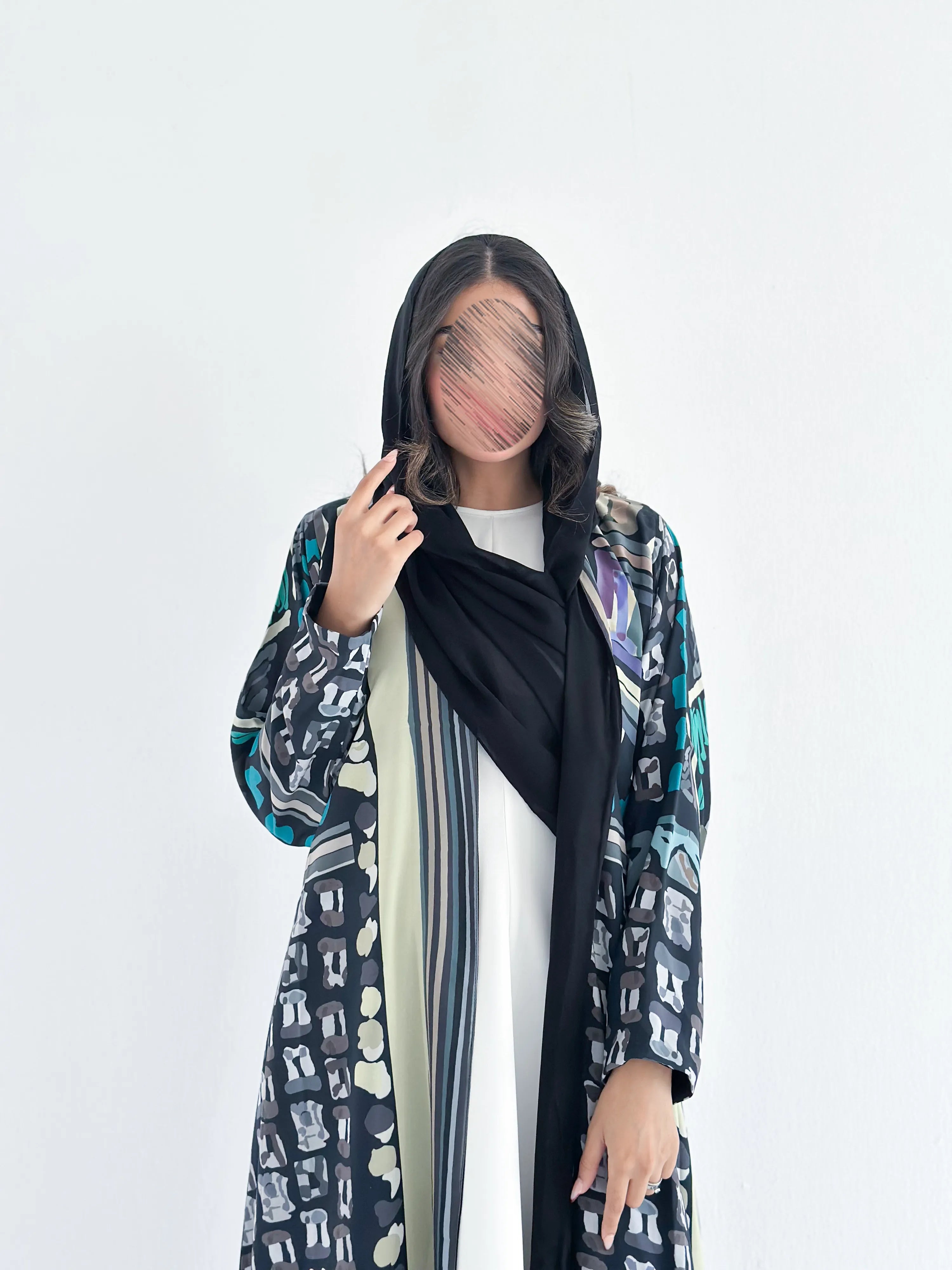 MWT1270 - عبايه طباعة دبل فيس