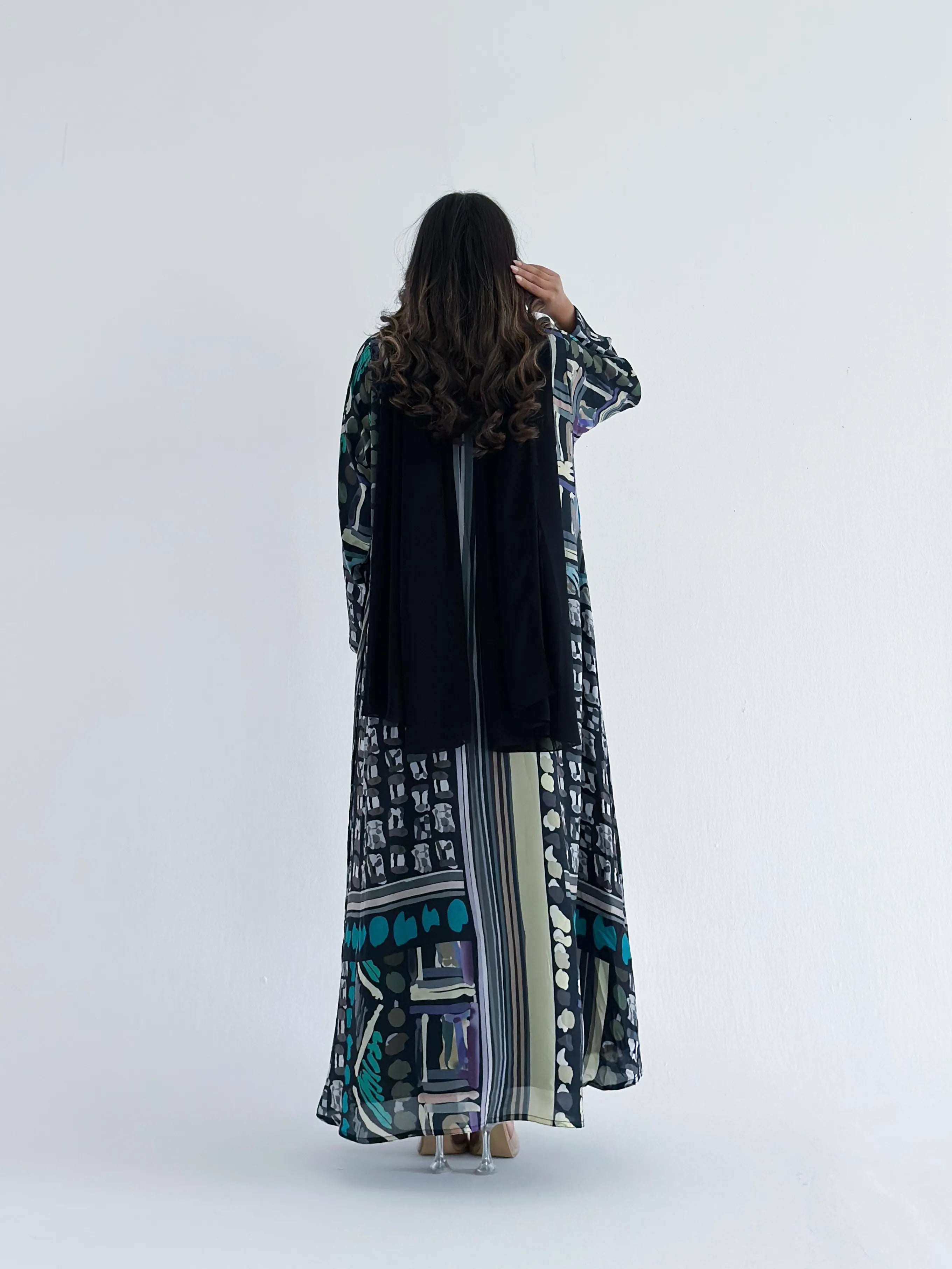 MWT1270 - عبايه طباعة دبل فيس