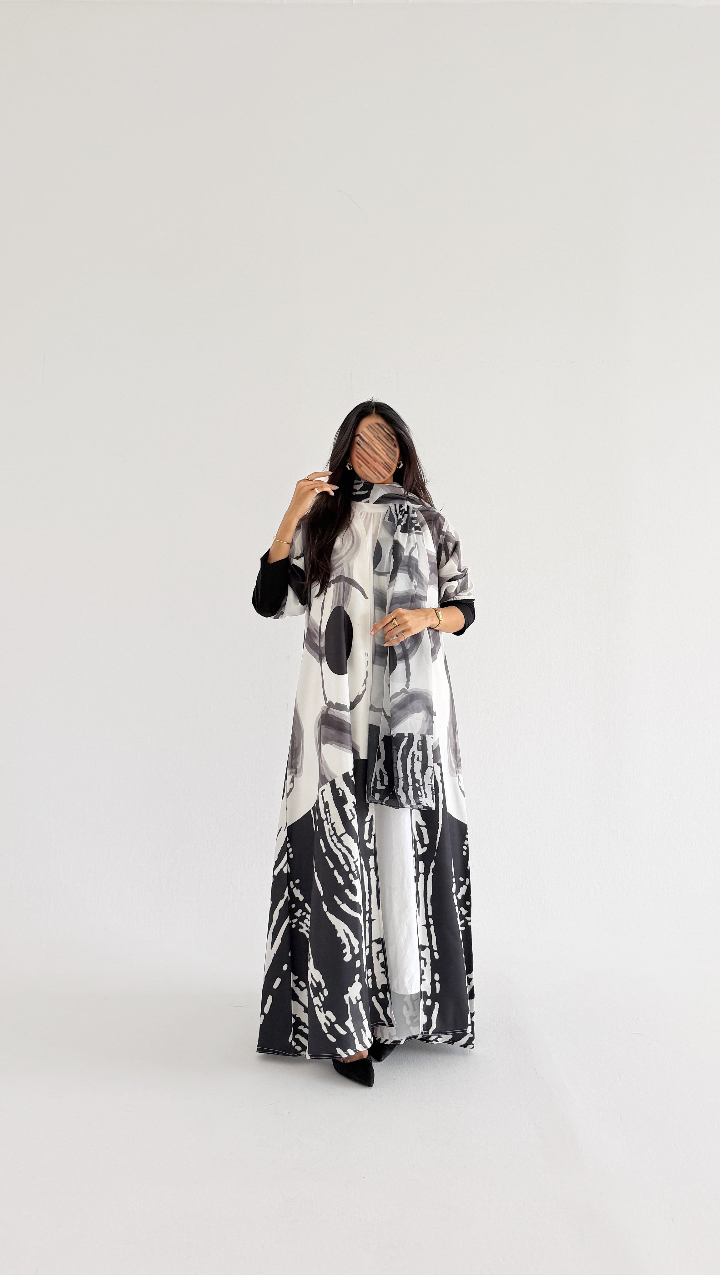 MWT1163 - عباية طباعة | Printed Abaya - Aya